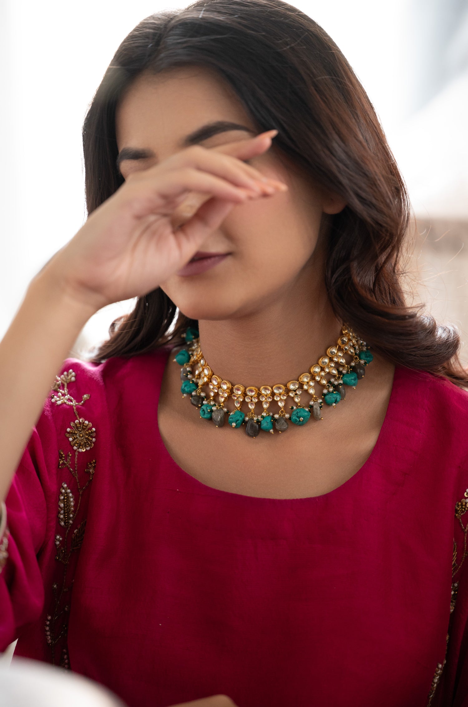 Fiona Turquoise Kundan Necklace