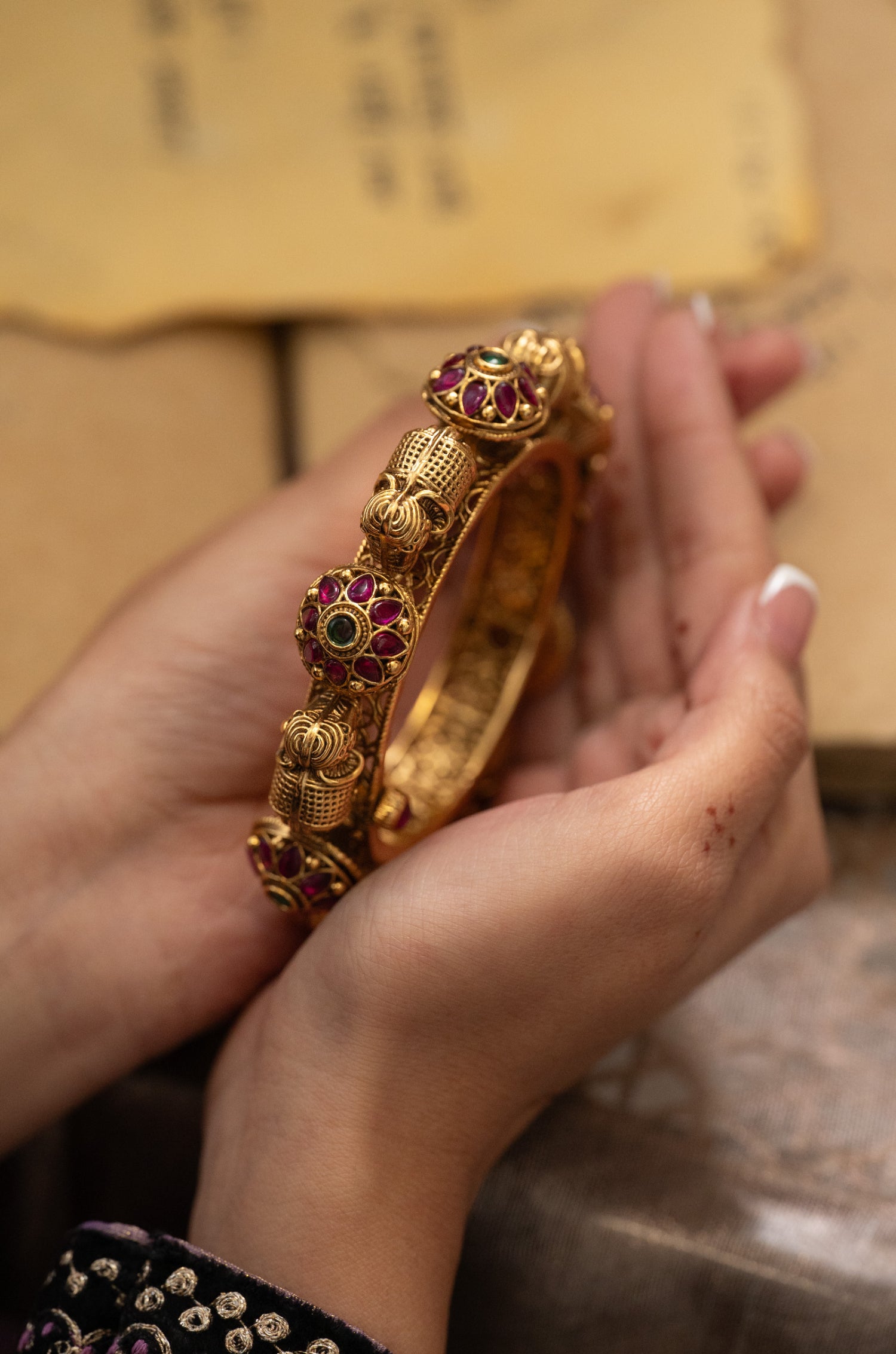 Urvashi Temple Work Bangle