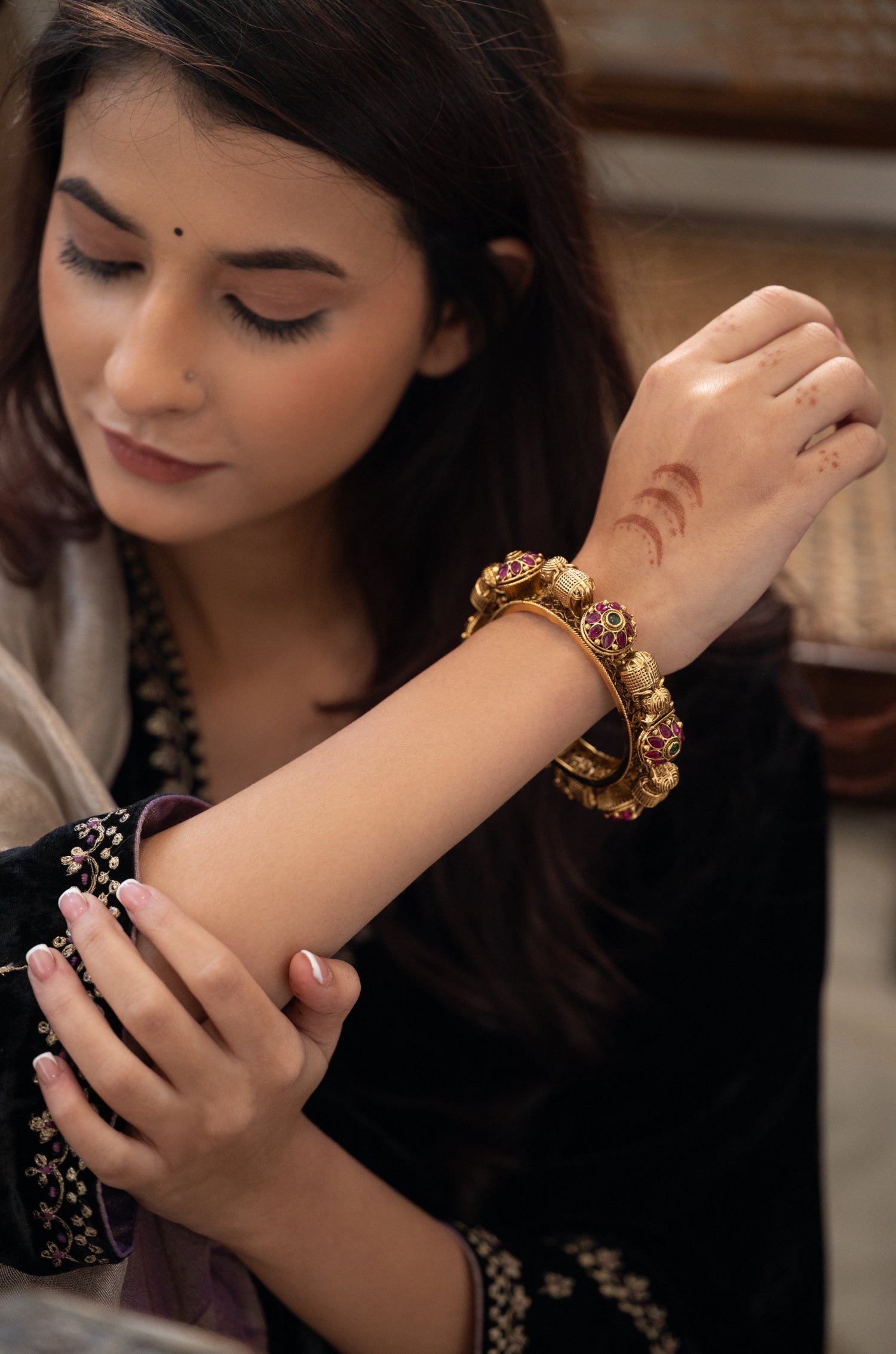 Urvashi Temple Work Bangle