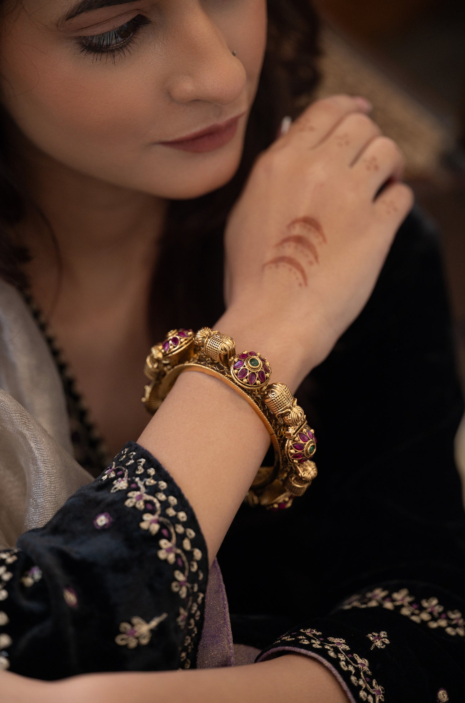 Urvashi Temple Work Bangle