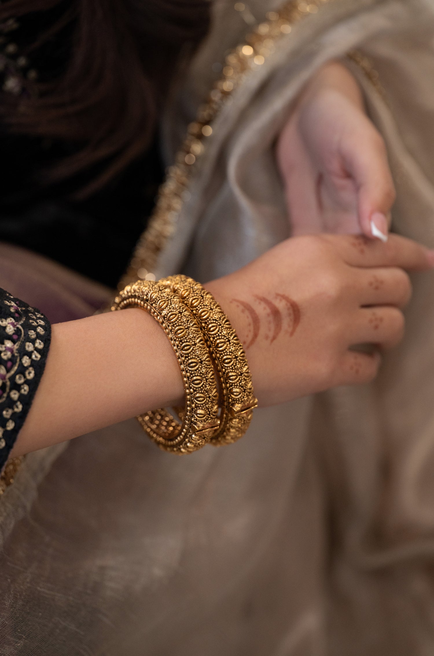 Jayashree Temple Work Bangles - Set Of 2