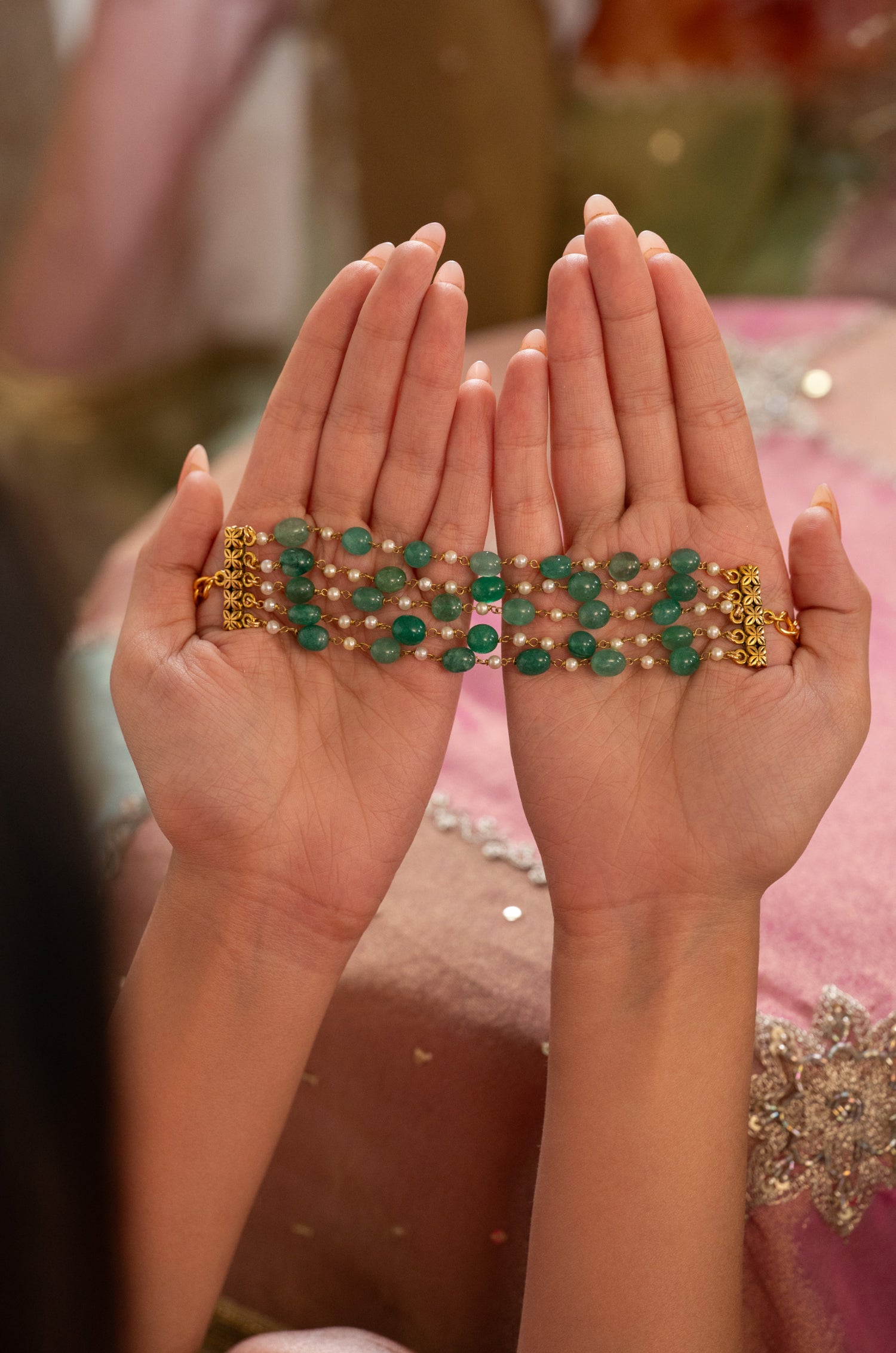 Bhavya Mint Stone Bracelet