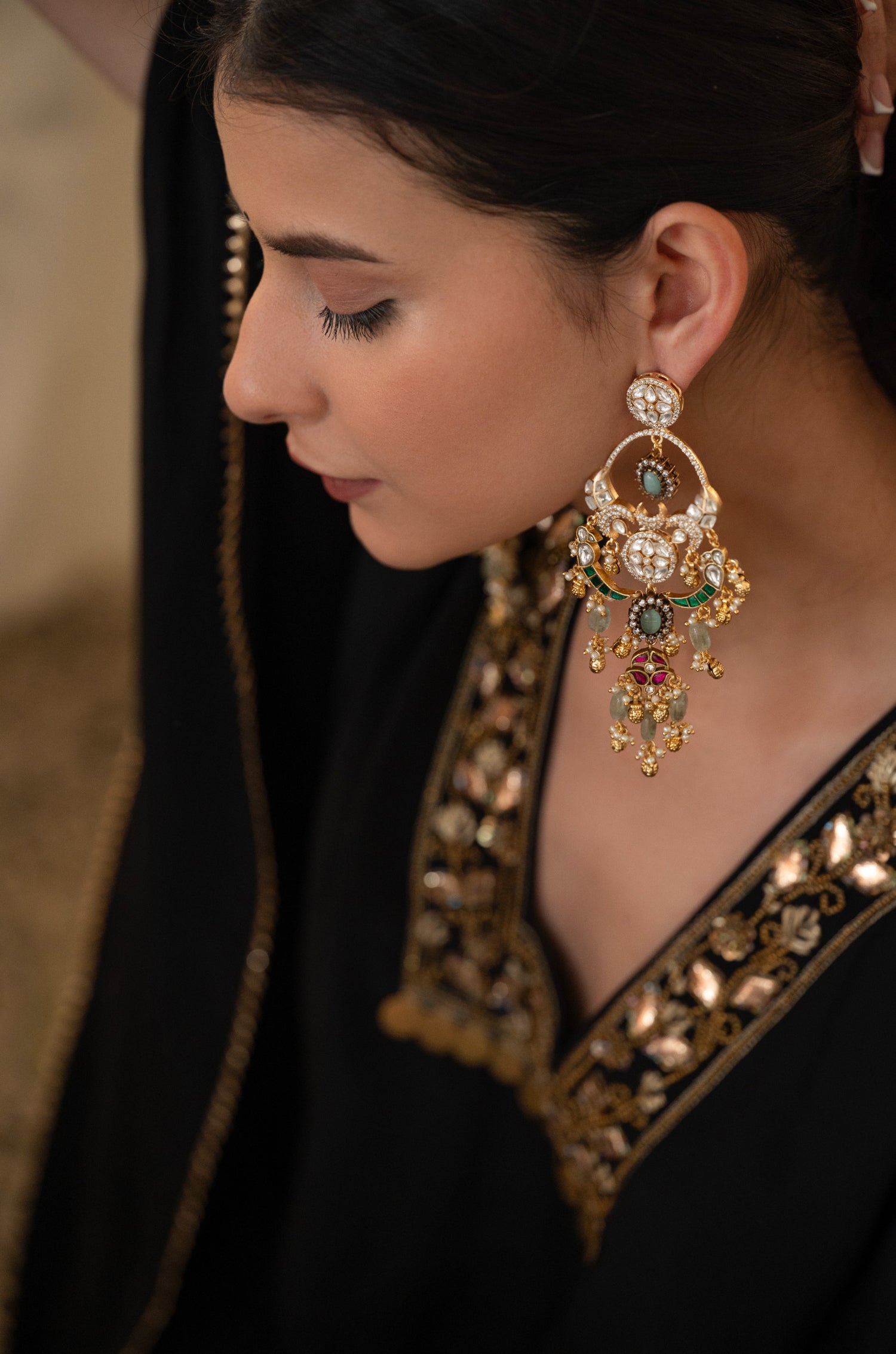 Preeti Polki Multicolored Earrings