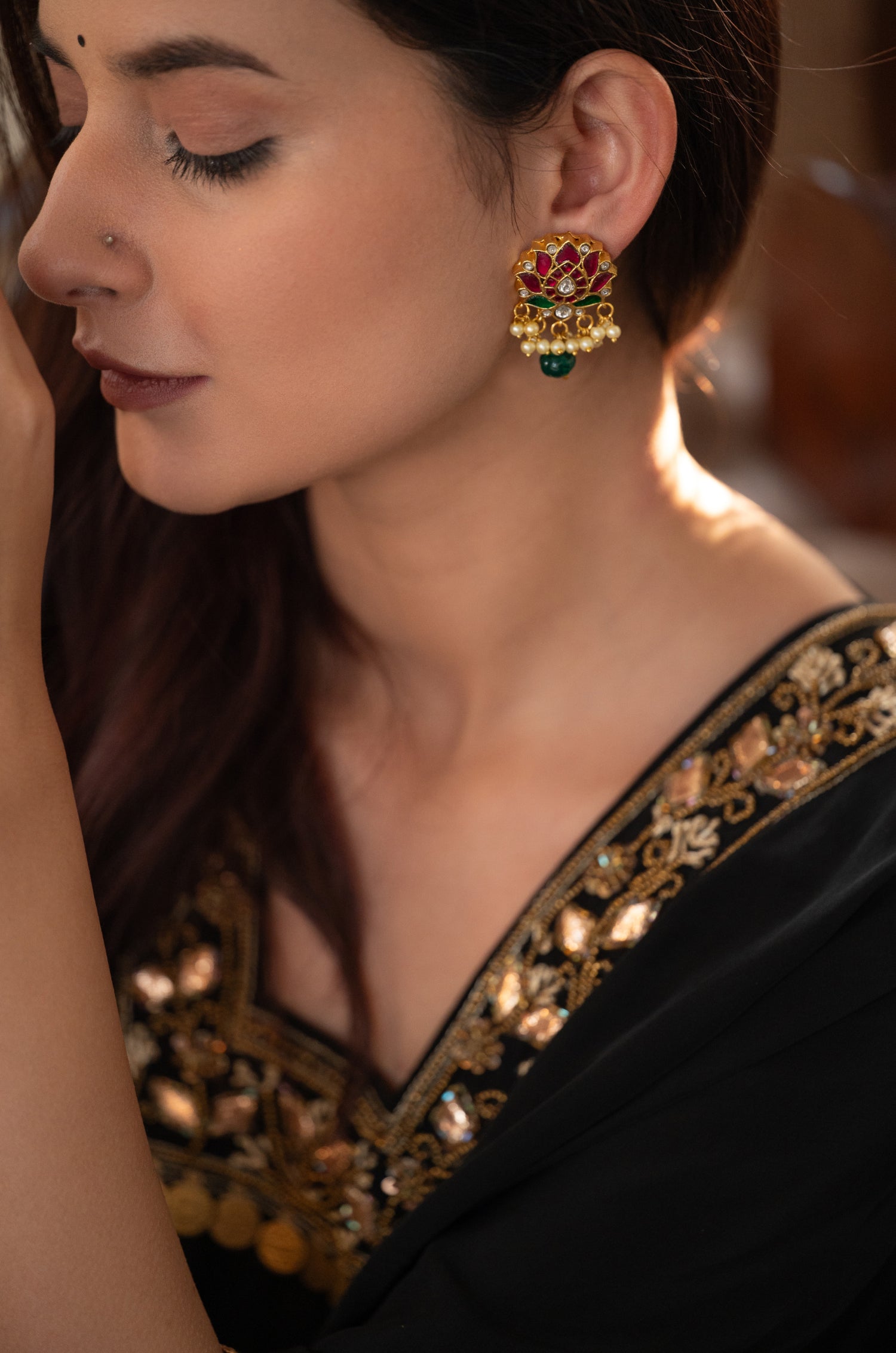 Kamal Kundan Earrings