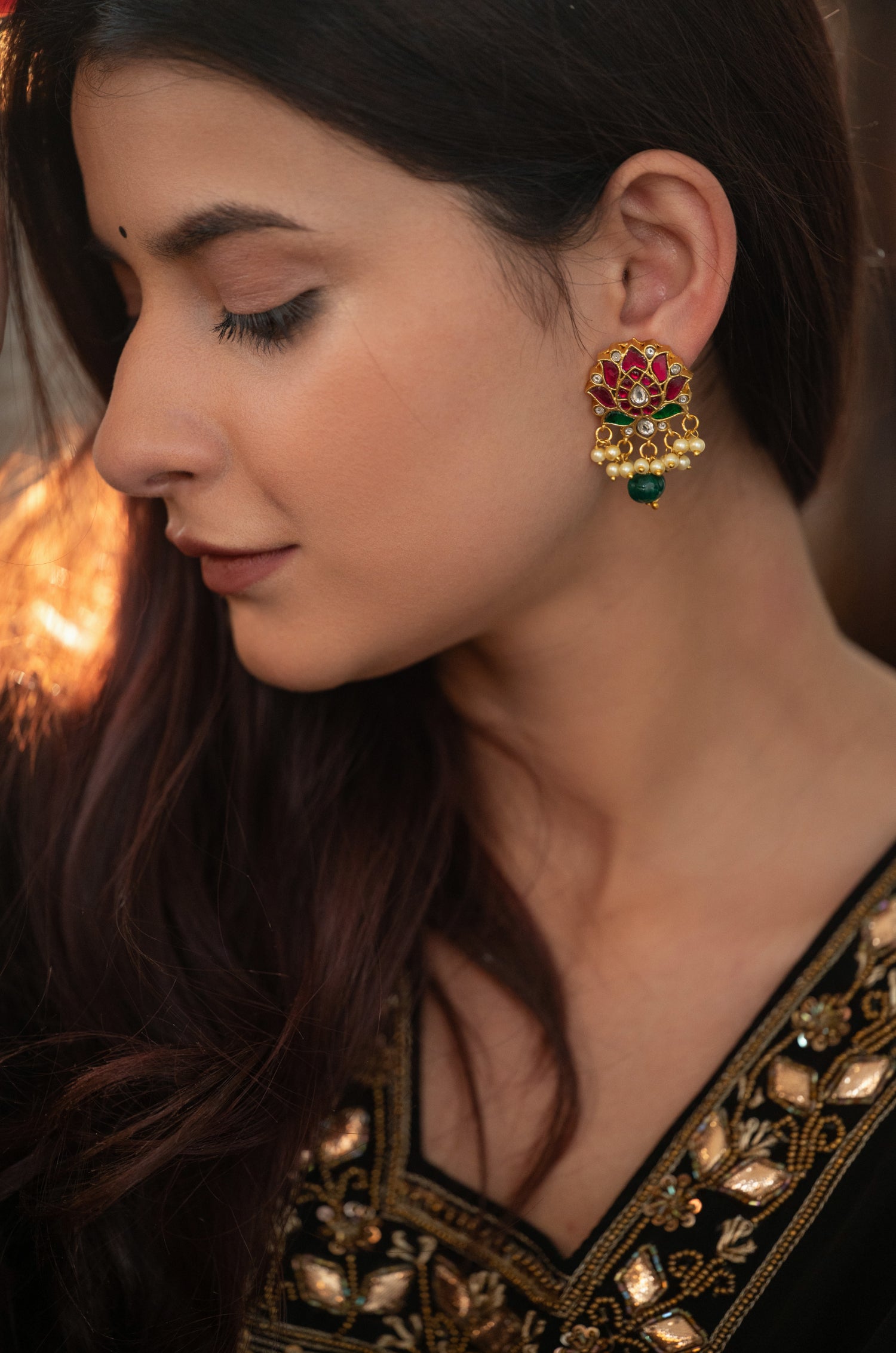 Kamal Kundan Earrings
