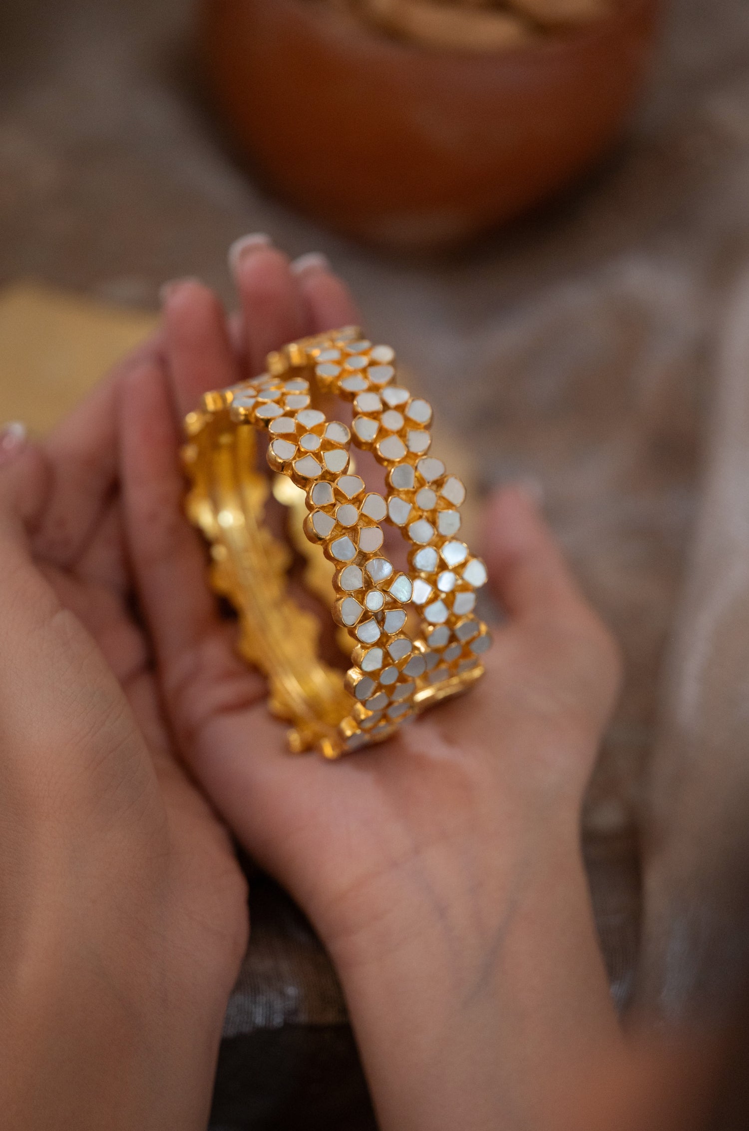 Sehra Mother of Pearl Bangles - Set Of 2