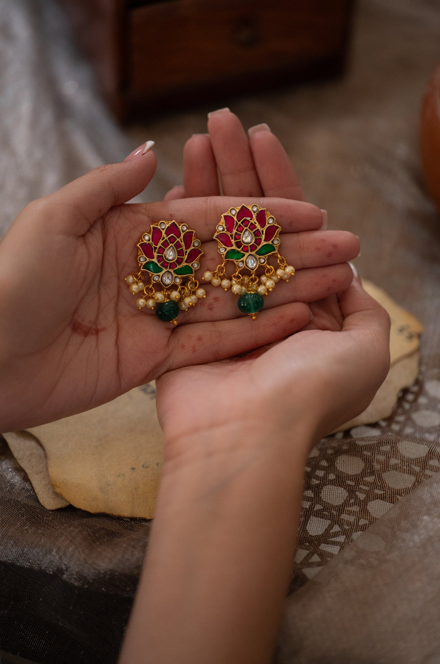 Kamal Kundan Earrings