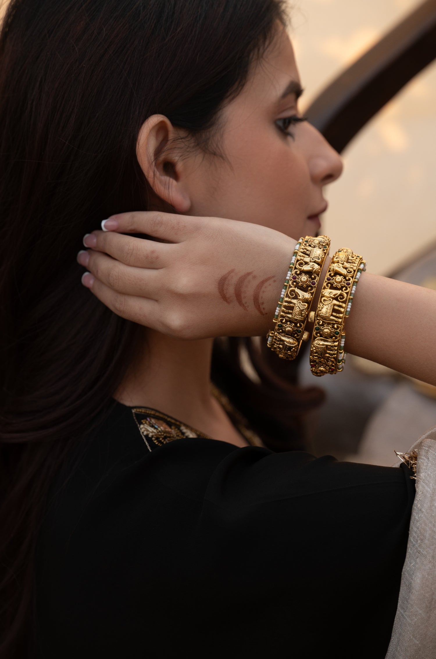Hemani Temple Bangles - Set of 2