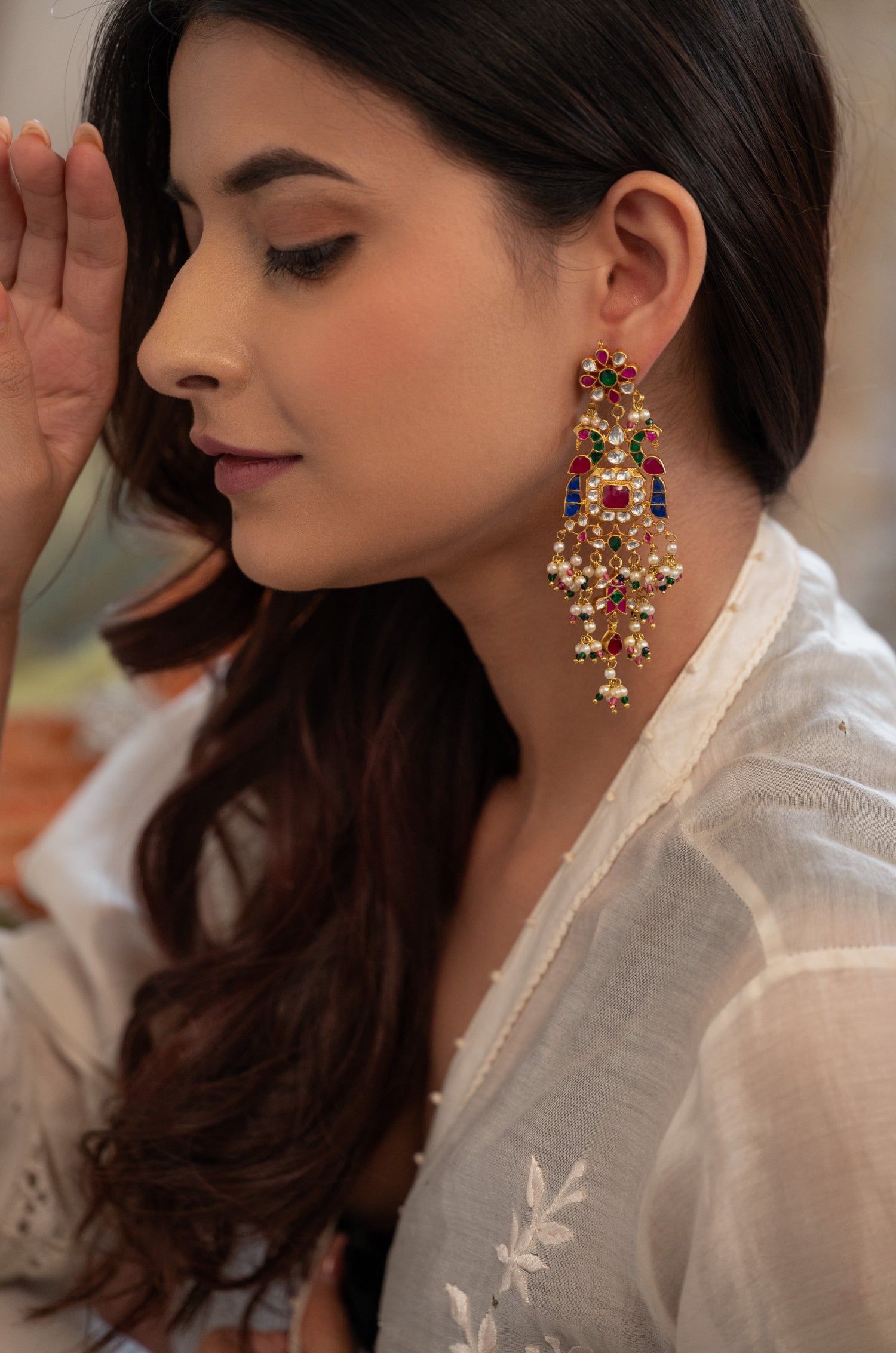 Sahanita Multicolored Kundan Earrings