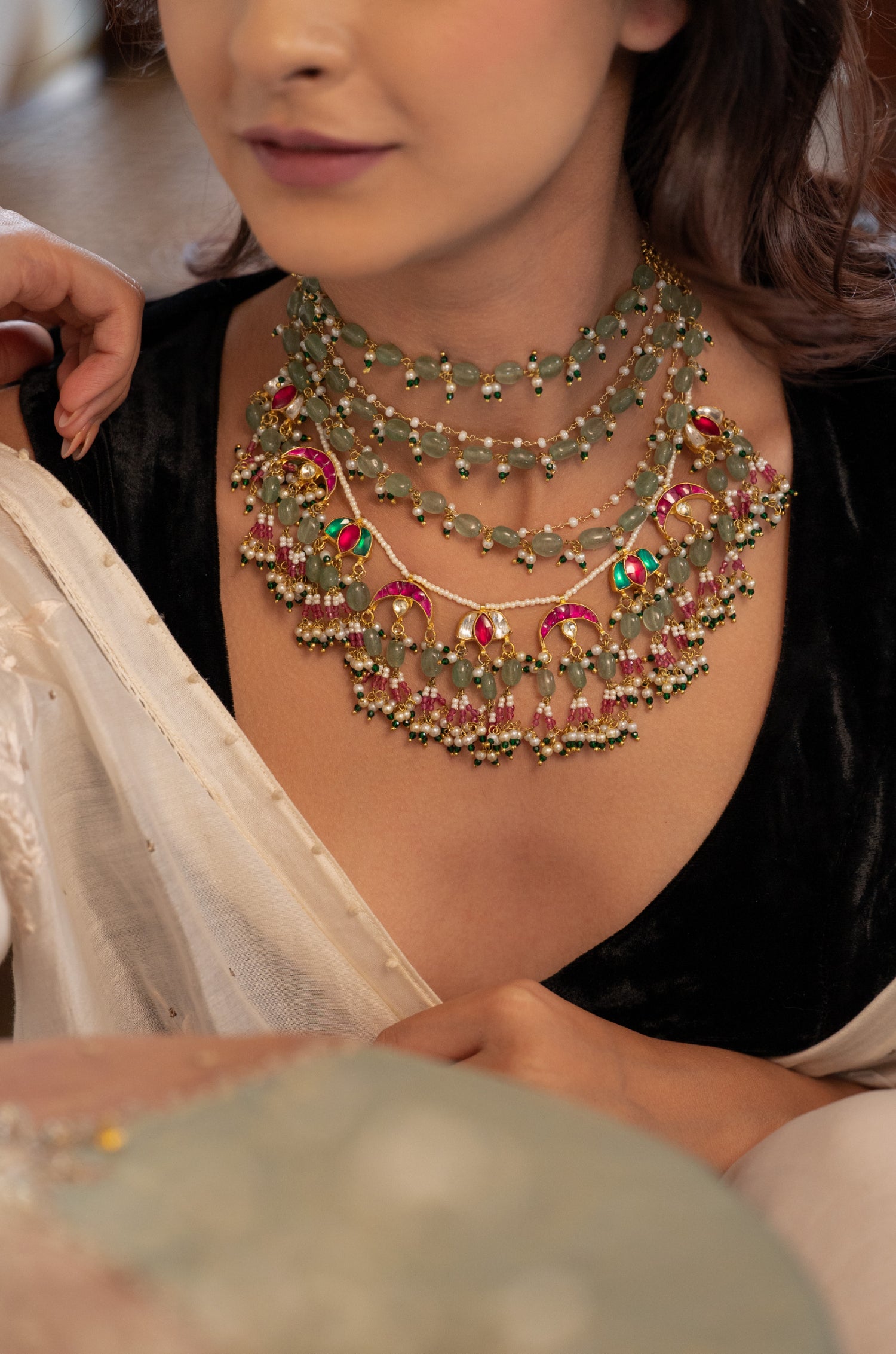 Aveena Multicolored Kundan Necklace