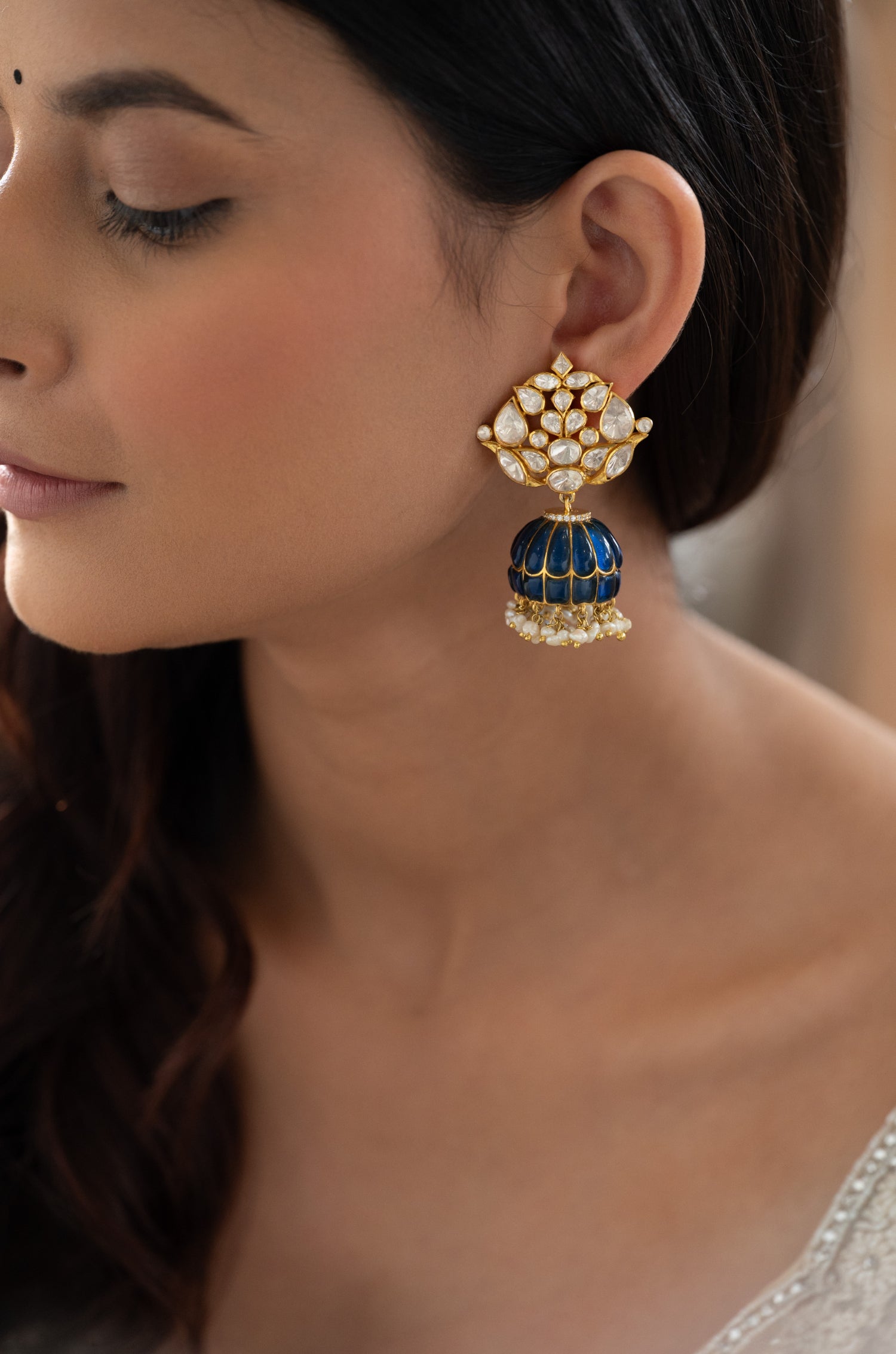 Gargi Fine Silver Jhumka Earrings