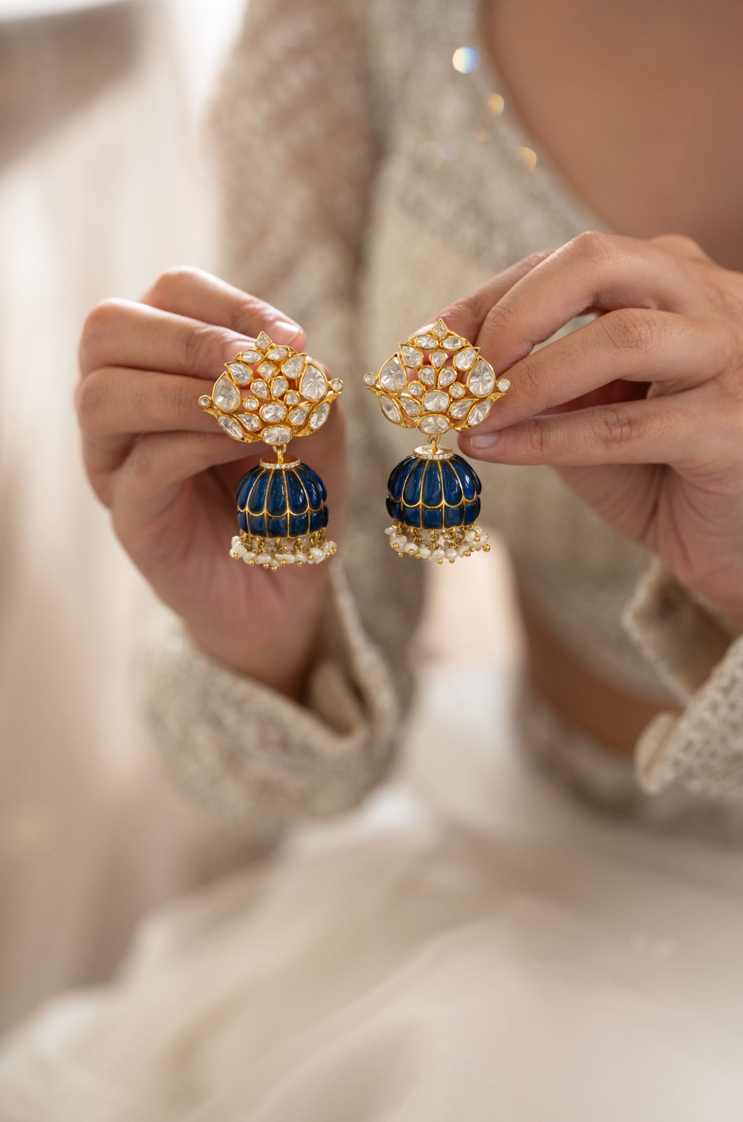 Gargi Fine Silver Jhumka Earrings