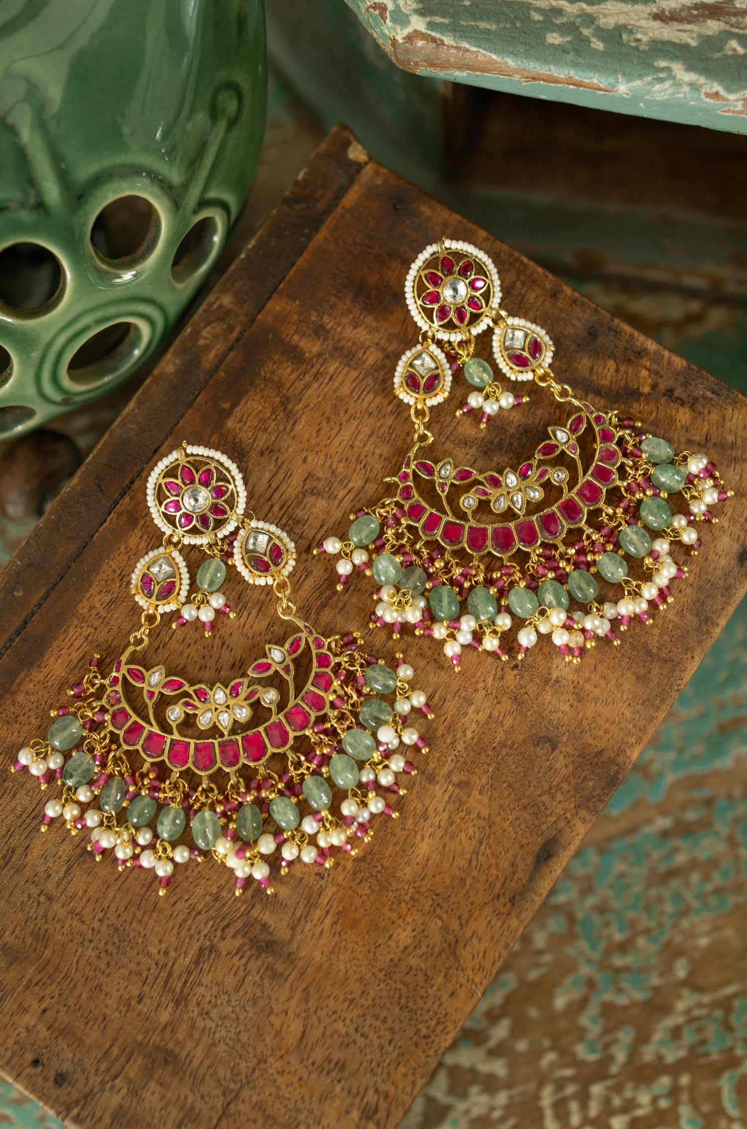 Jivanta Kundan Chandbali Earrings