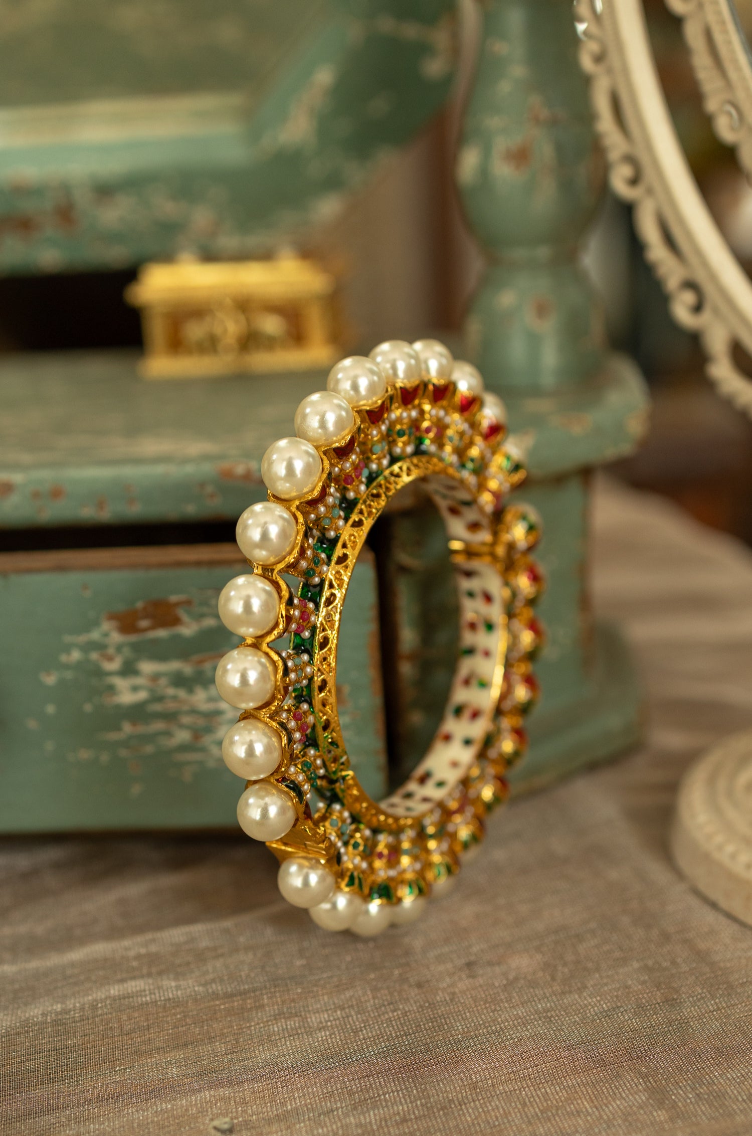 Binita Multicolored Pearl Bangle