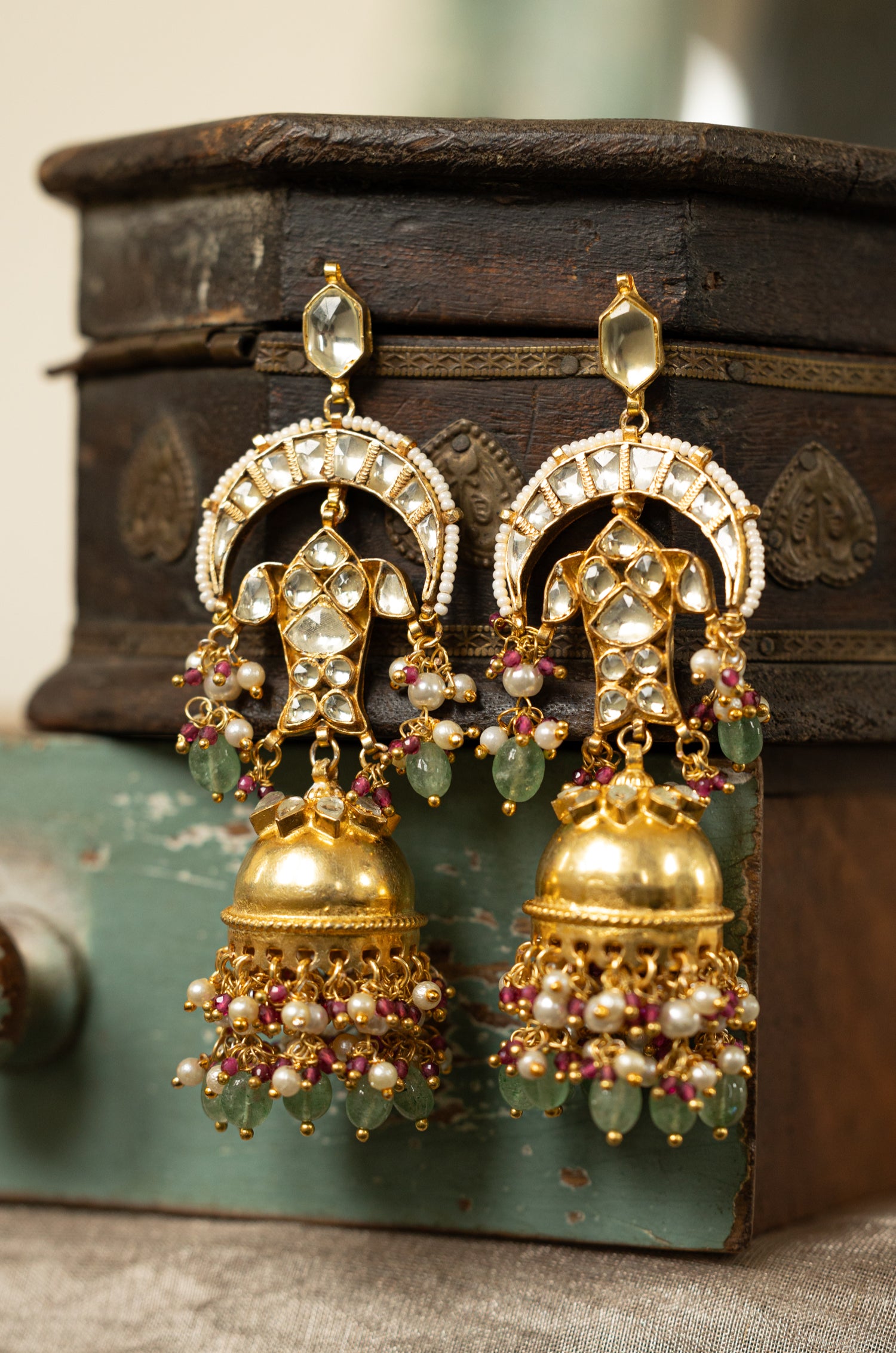 Parul Kundan Jhumka Earrings