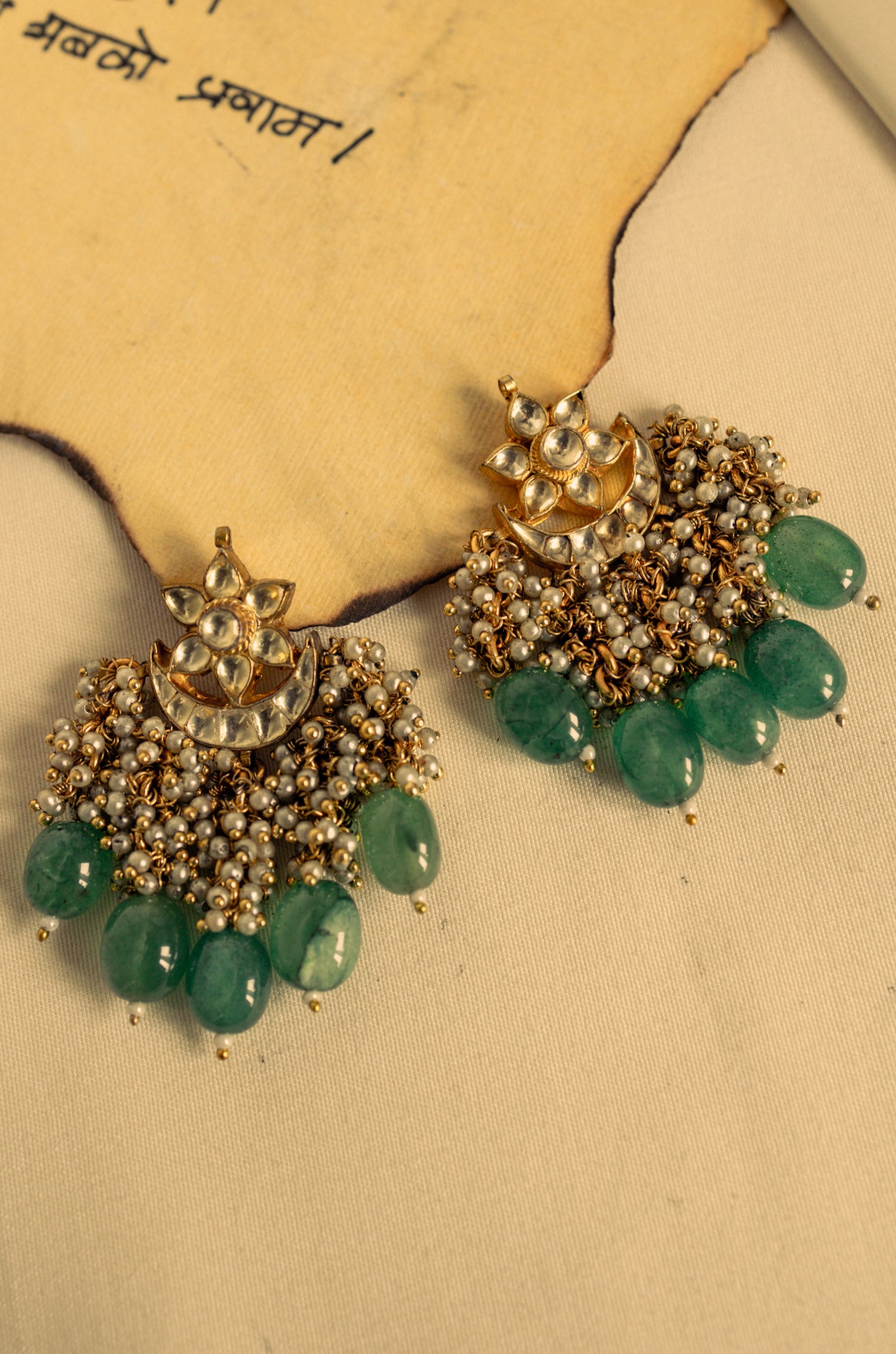 Niyati Green Kundan Earrings