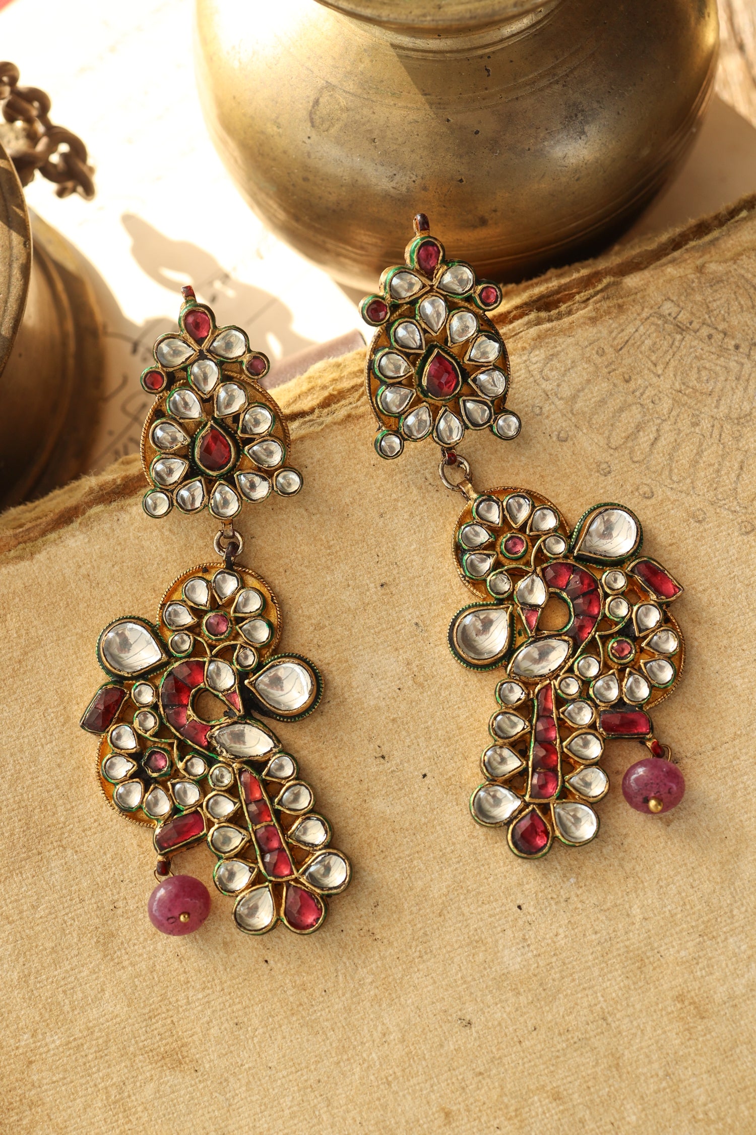 Abeer Kundan Bird Earrings