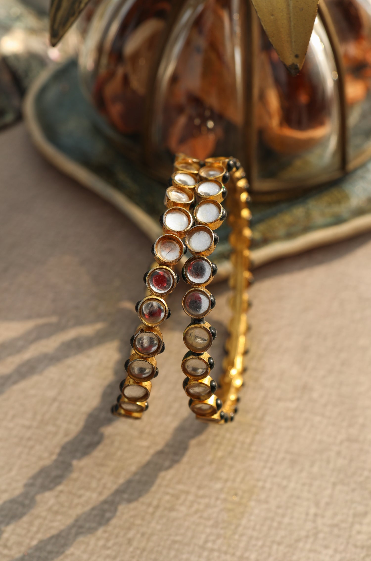 Tania Kundan Bangles - Set of 2