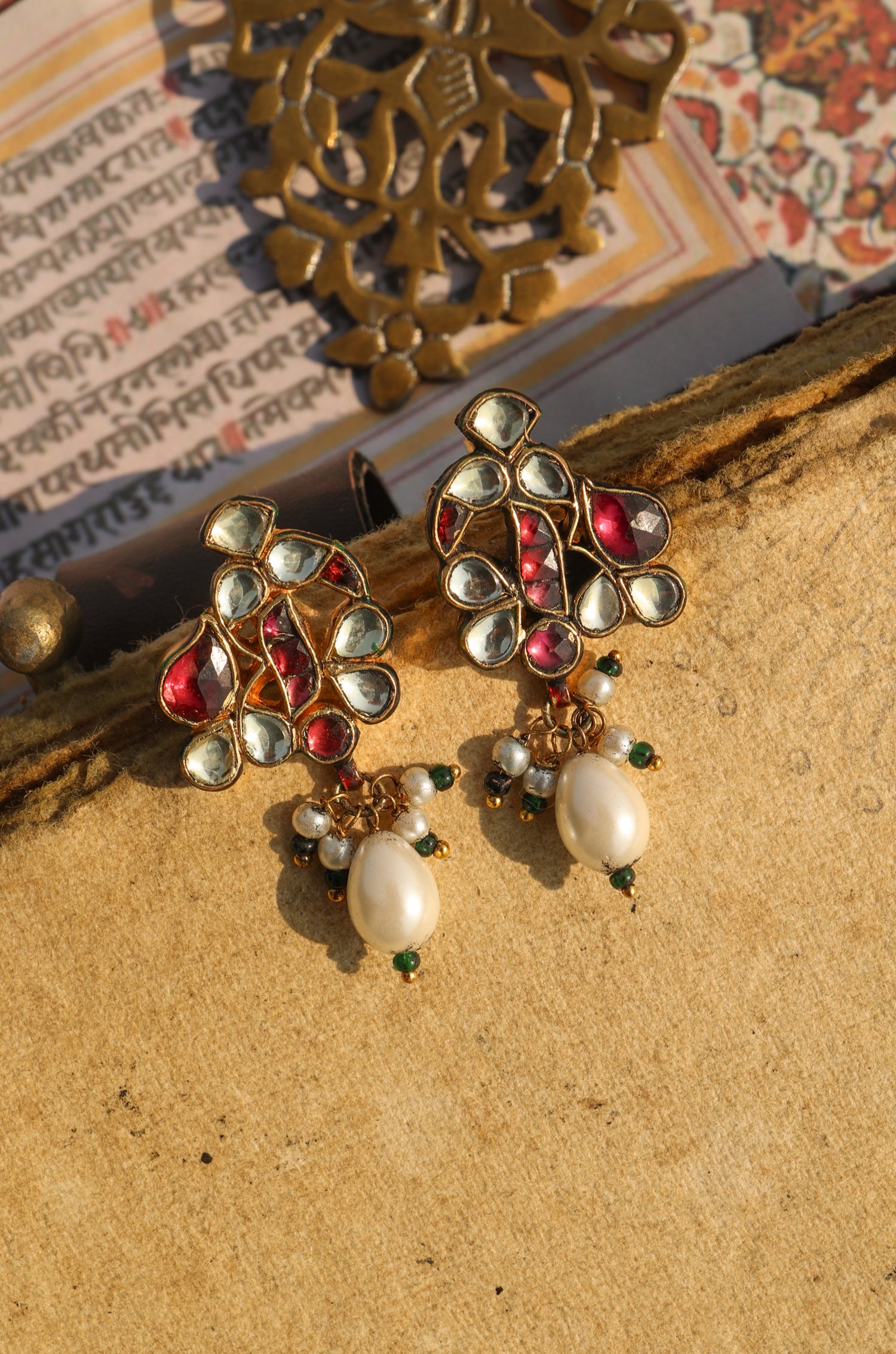 Gaurika Kundan Bird Earrings