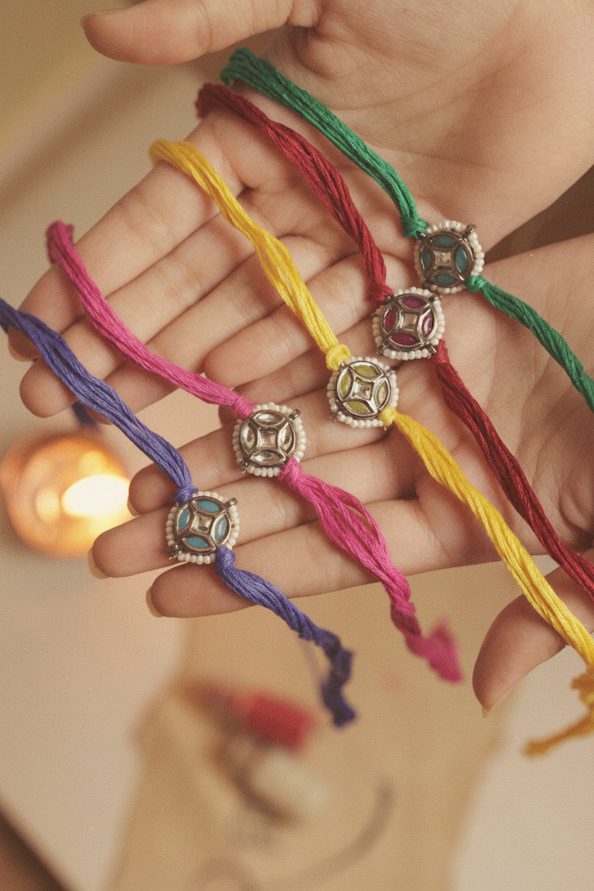 Bhavin Kundan Rakhi - Set of 5