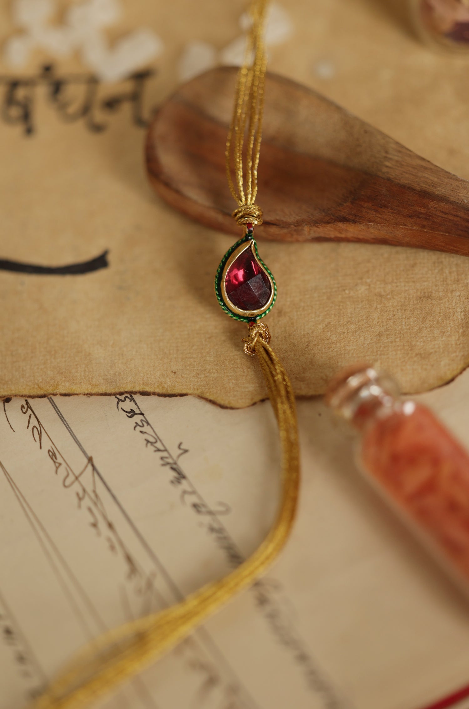 Parth Red Kundan Rakhi