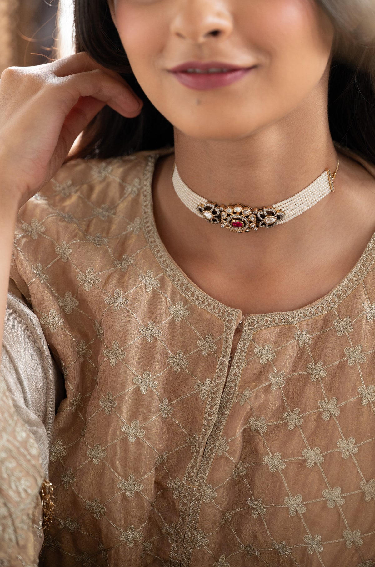 Azeera Polki Choker Necklace
