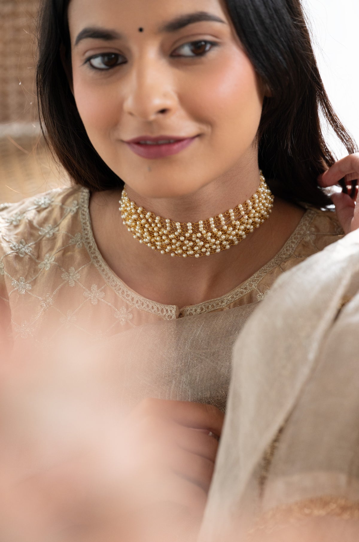 Kyra Pearl Choker Necklace