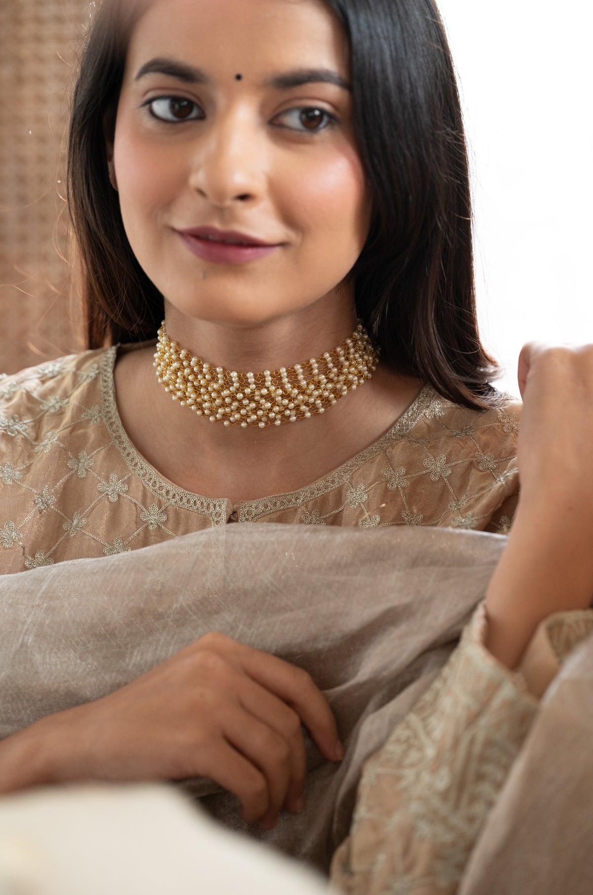 Kyra Pearl Choker Necklace
