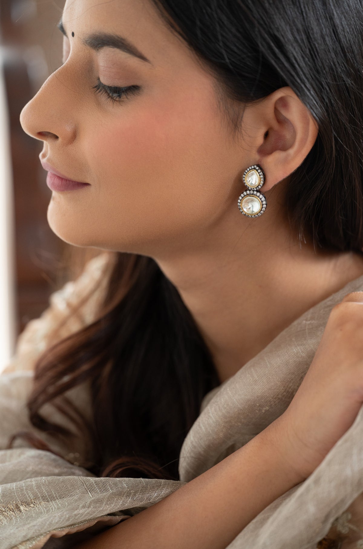 Roman Polki Earrings