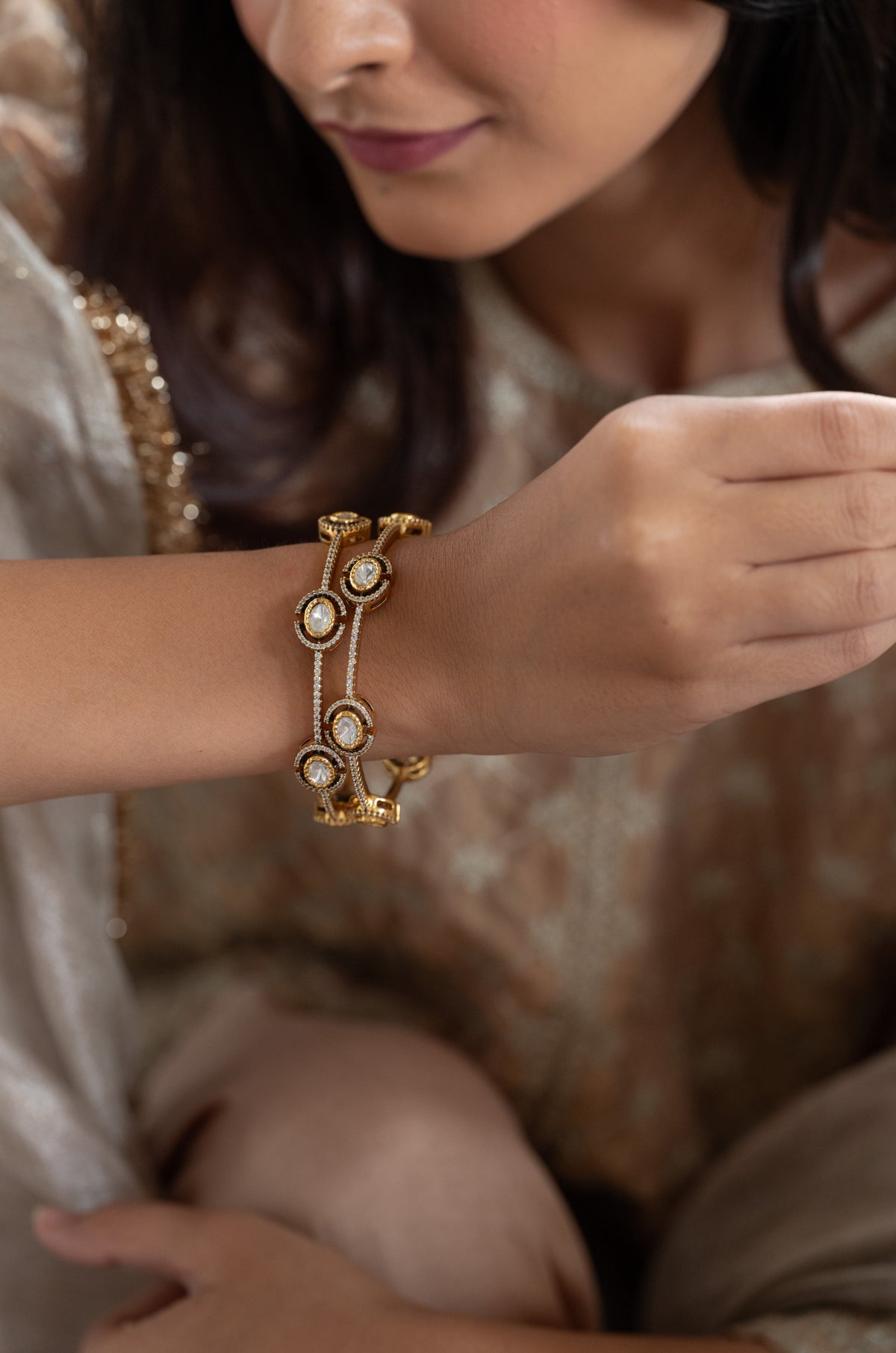 Virenika Polki Bangles - Set of 2