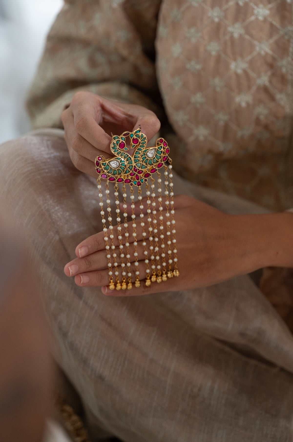 Aarika Traditional Kundan Braid Pin