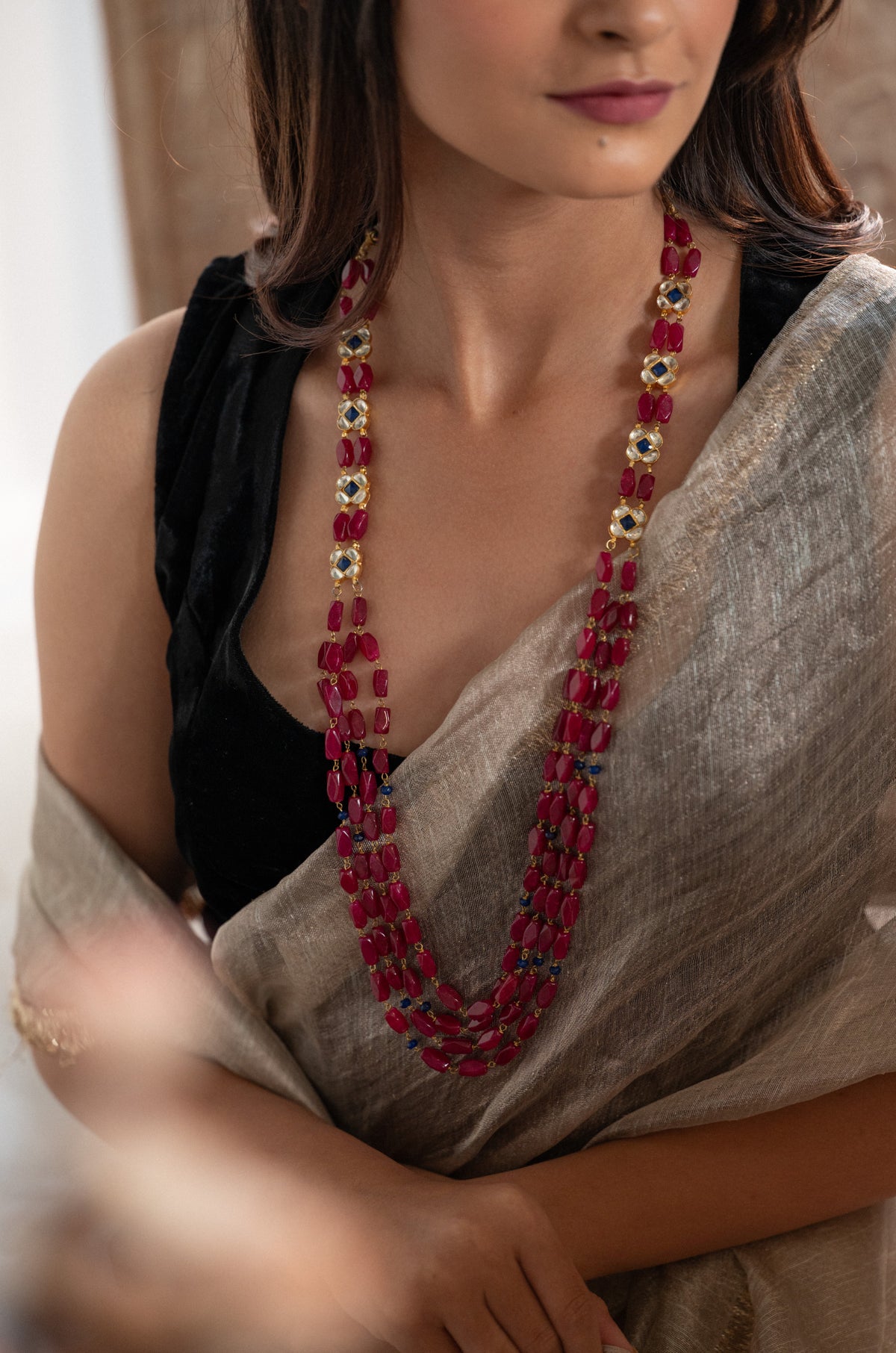 Veyra Red Kundan Necklace