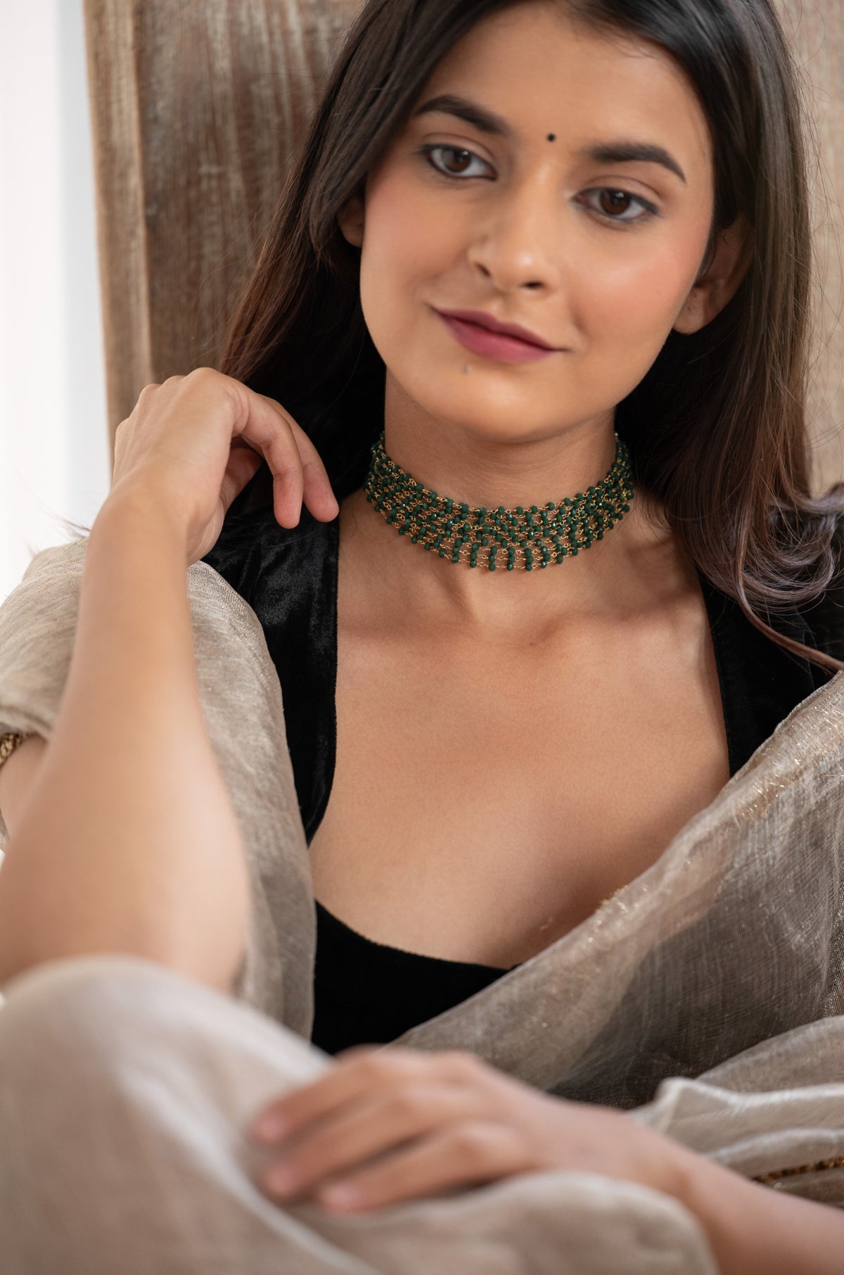 Haripriya Green Choker Necklace