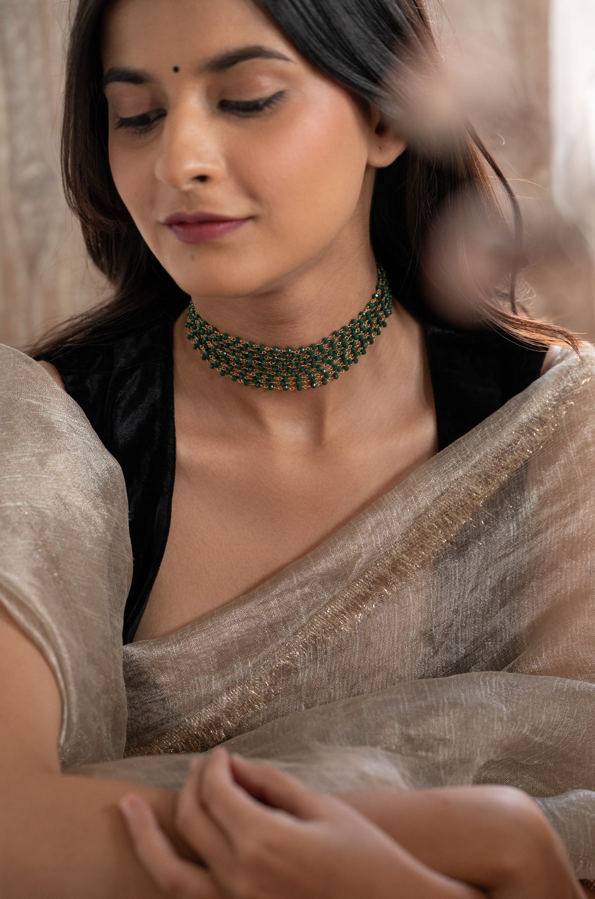 Haripriya Green Choker Necklace