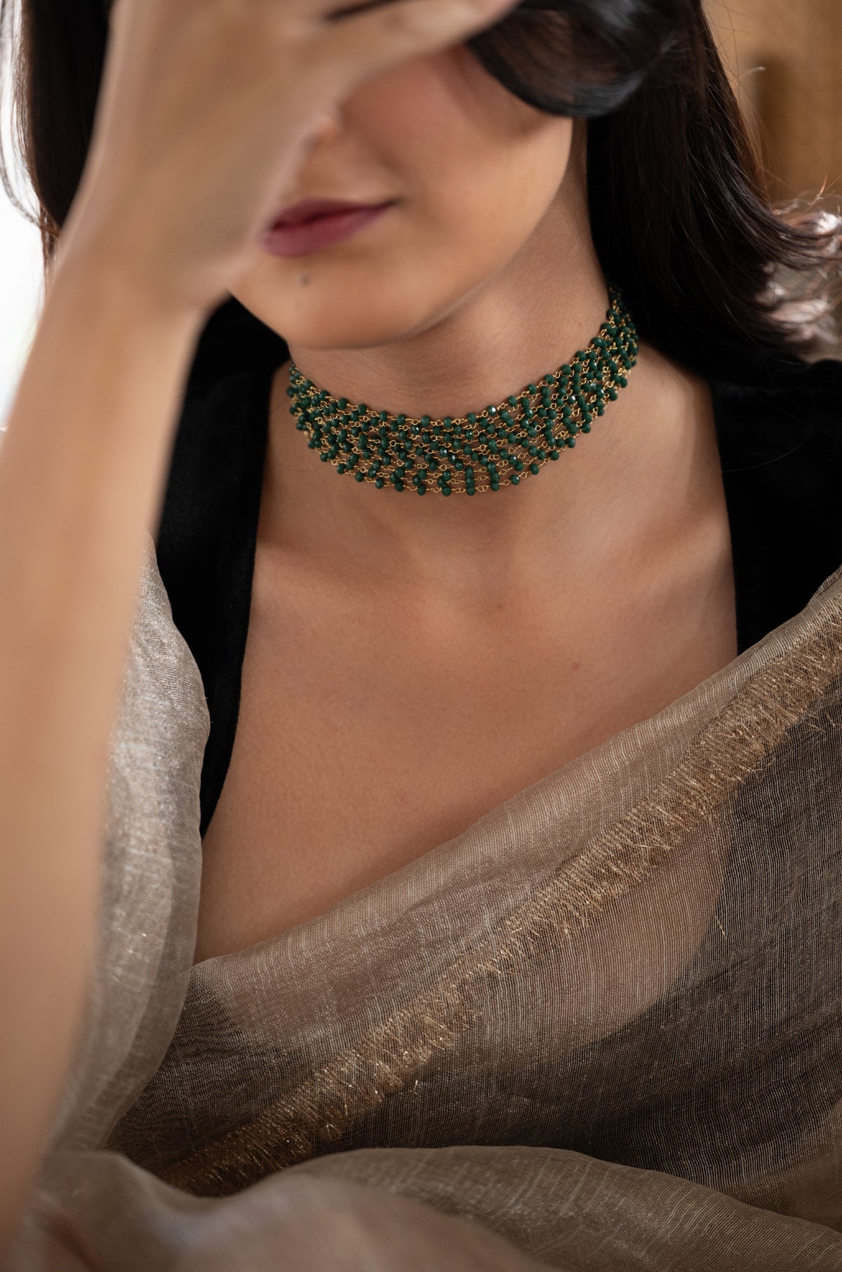Haripriya Green Choker Necklace