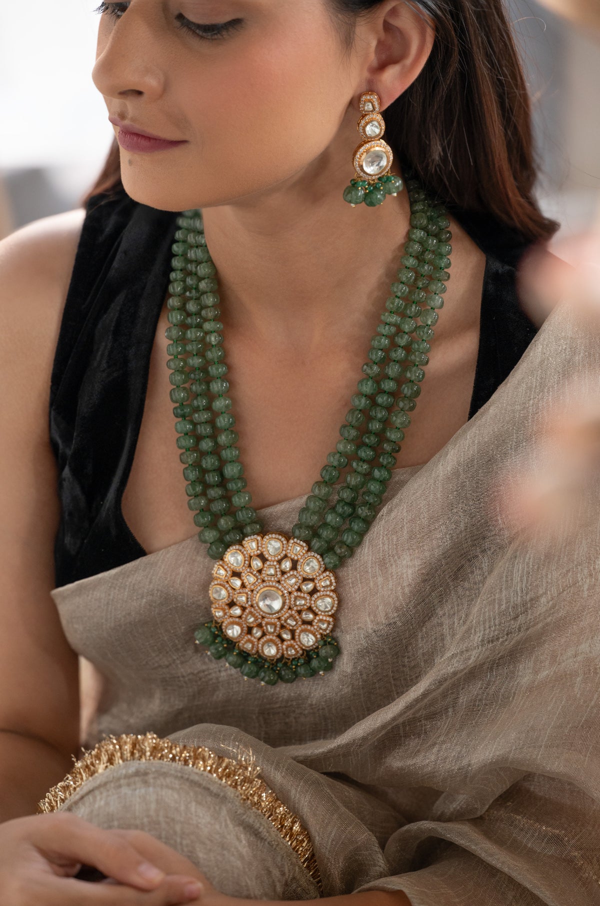 Khushi Green Victorian Necklace Set