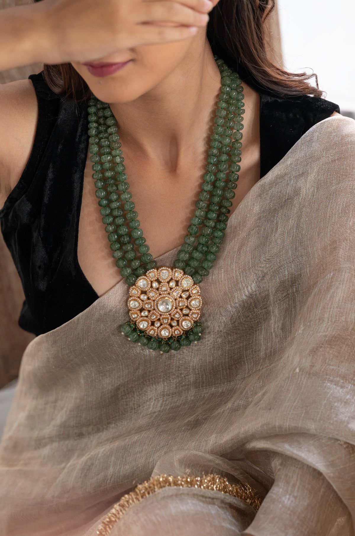 Khushi Green Victorian Necklace Set
