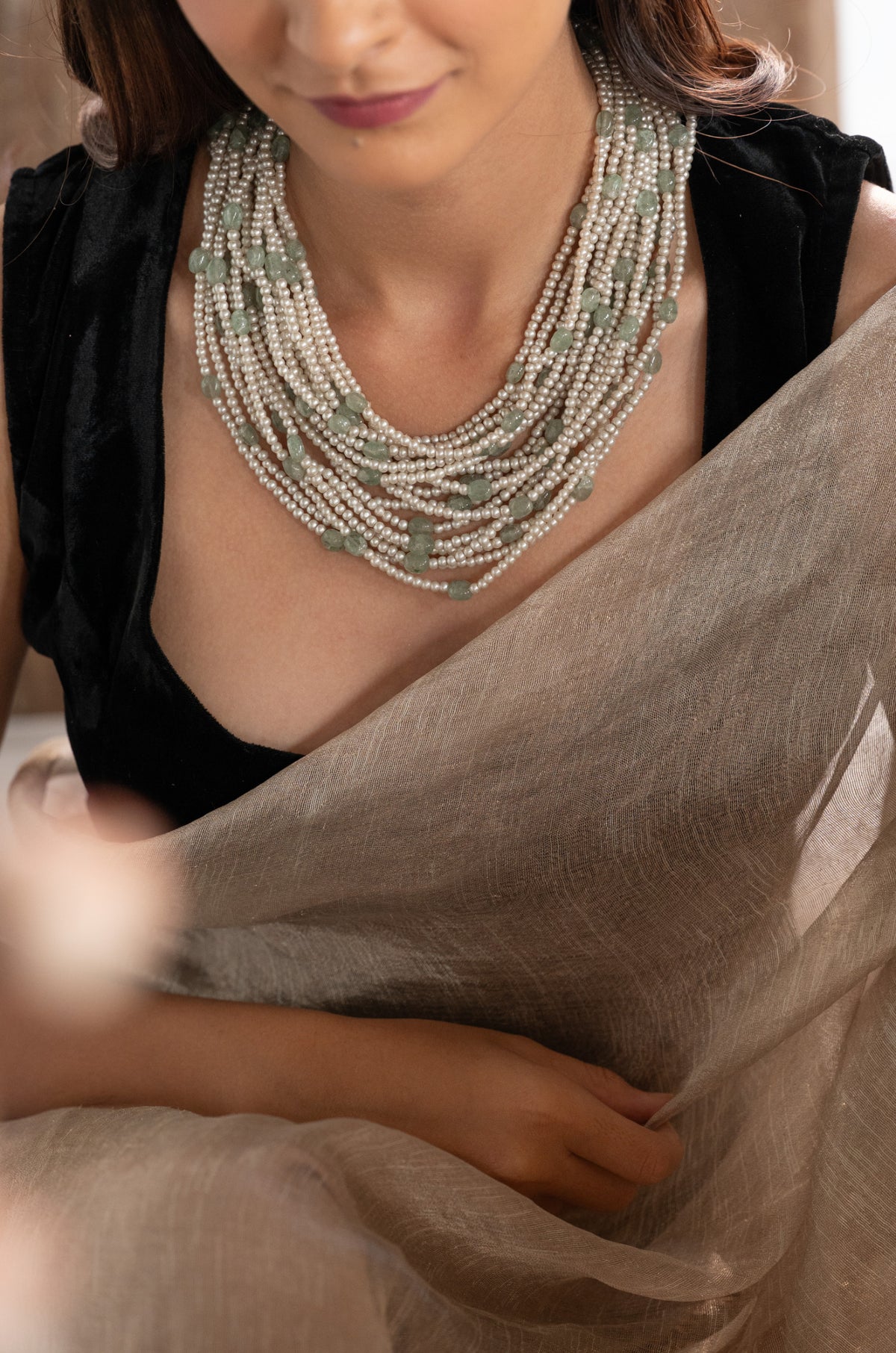 Avira Mint Pearl Necklace