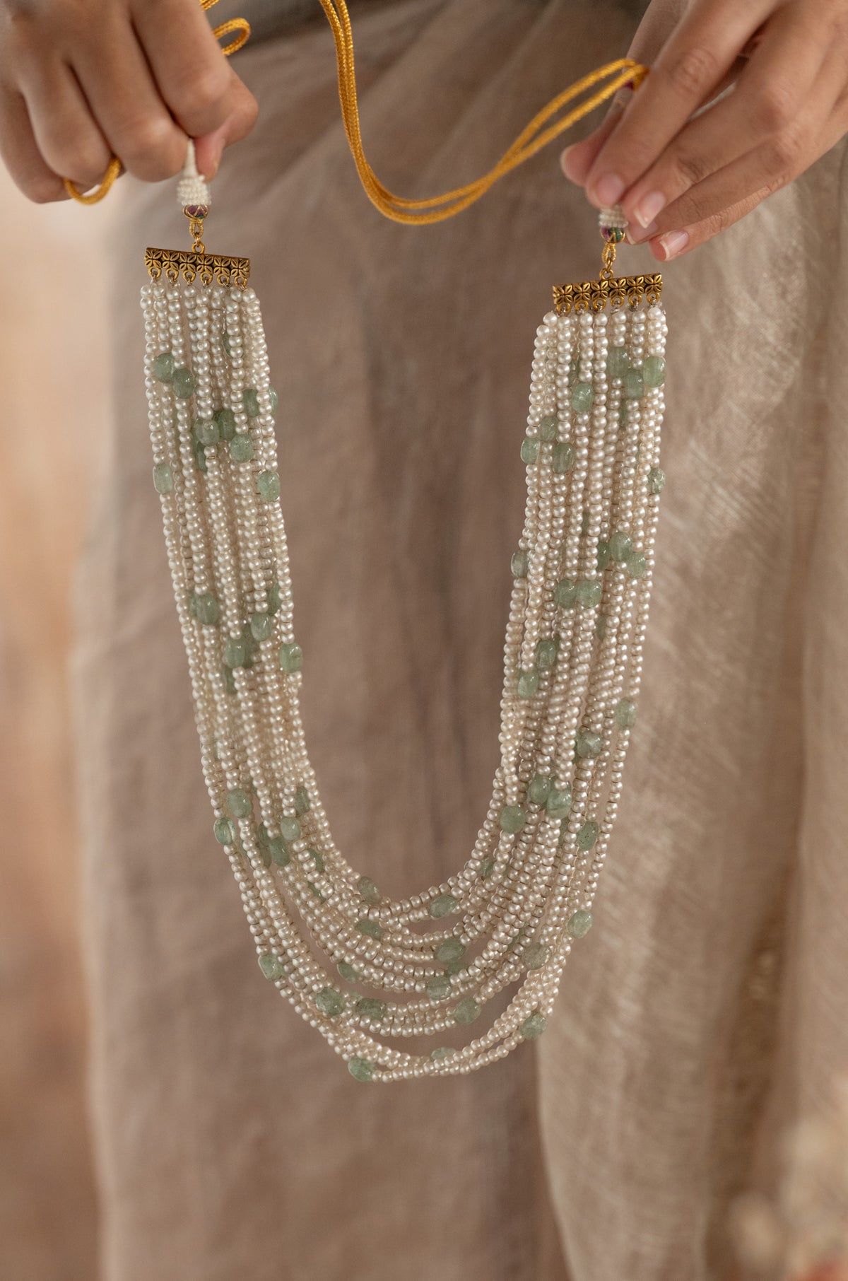 Avira Mint Pearl Necklace