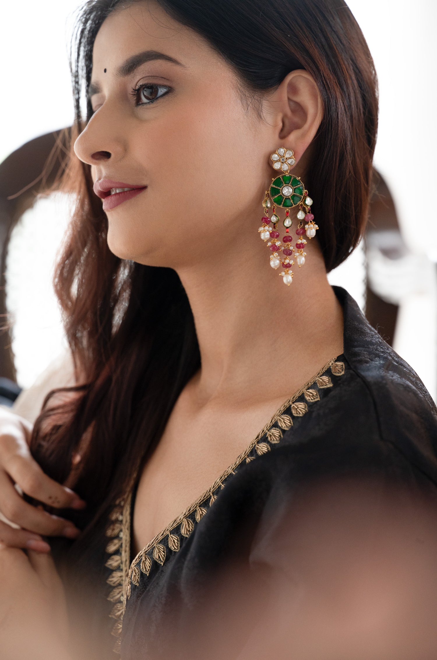 Tisha Polki & Kundan Earrings