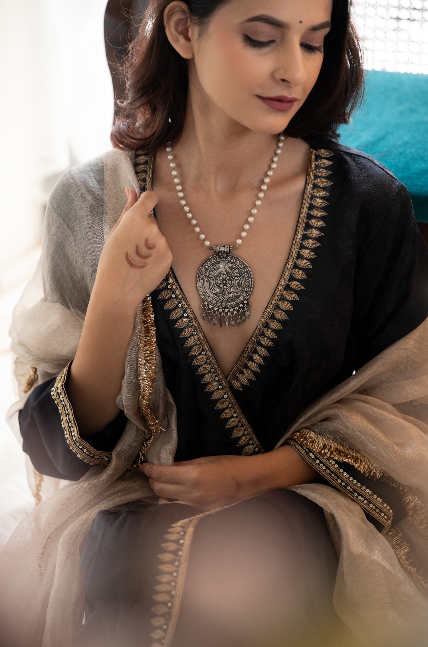 Twisha Silver Pendant Necklace