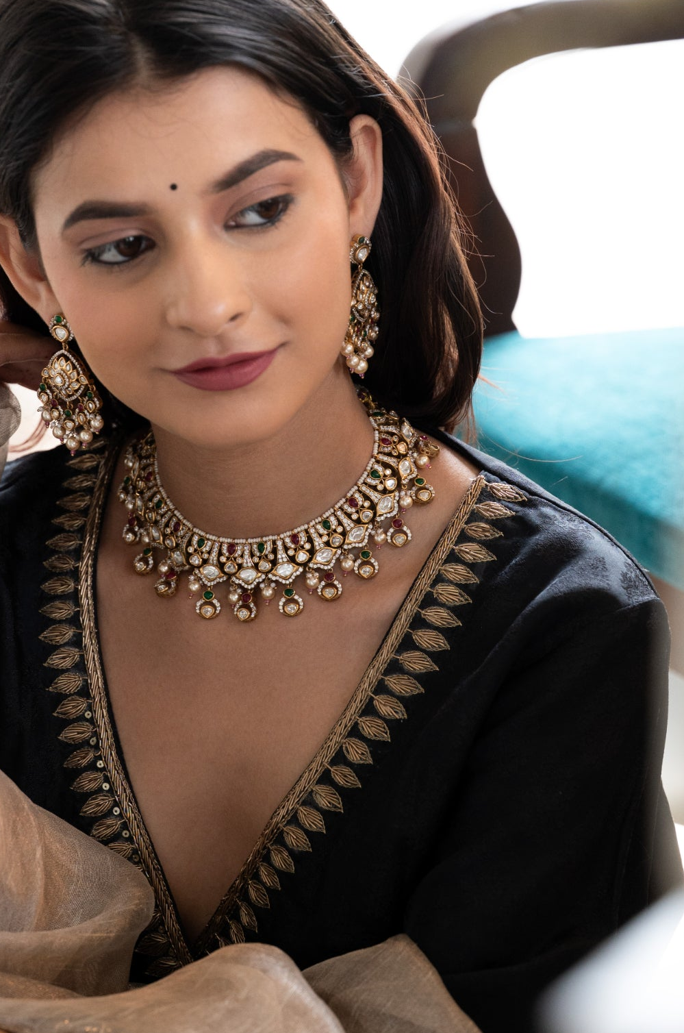 Mayra Polki Necklace Set