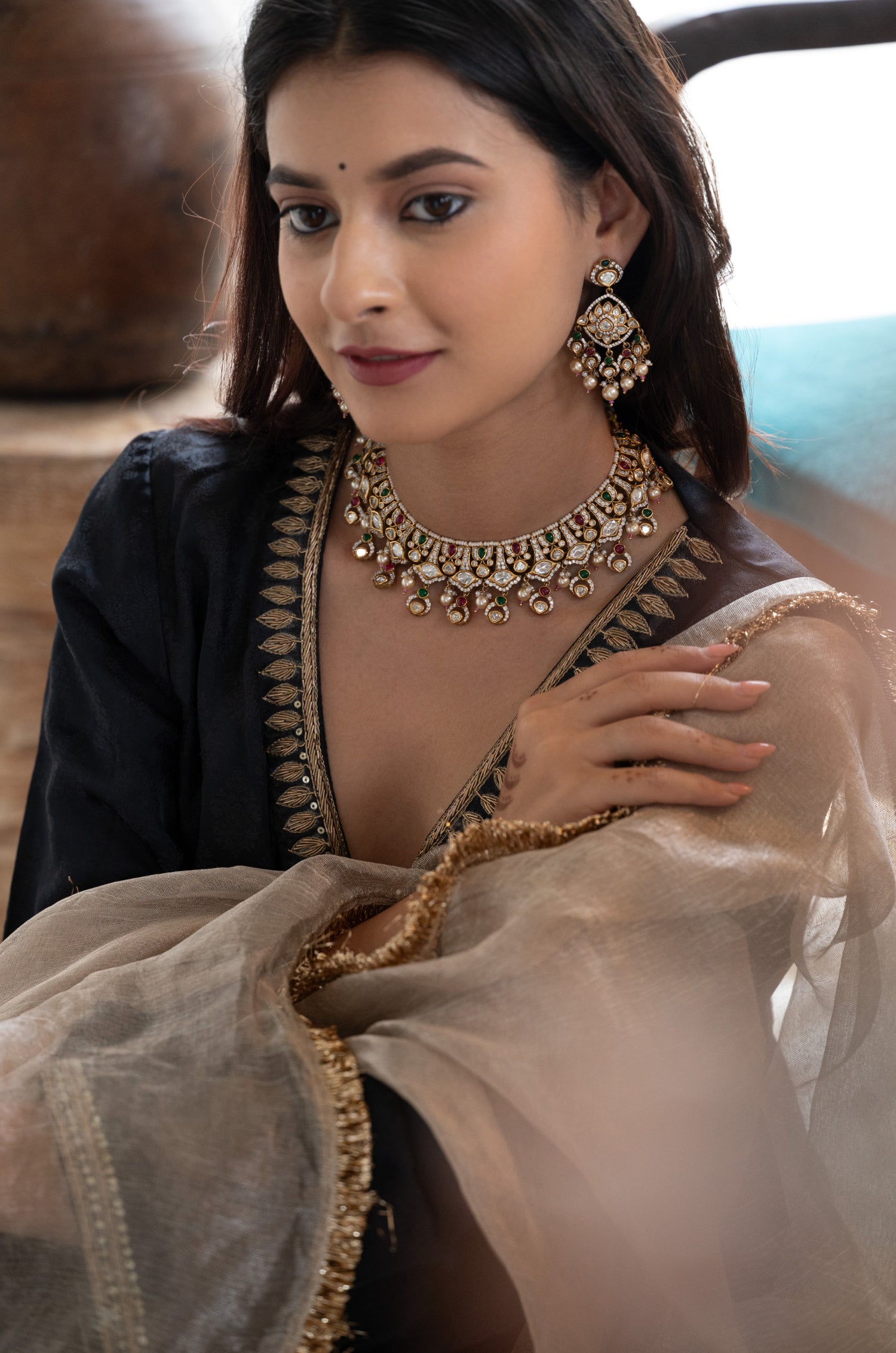 Mayra Polki Necklace Set