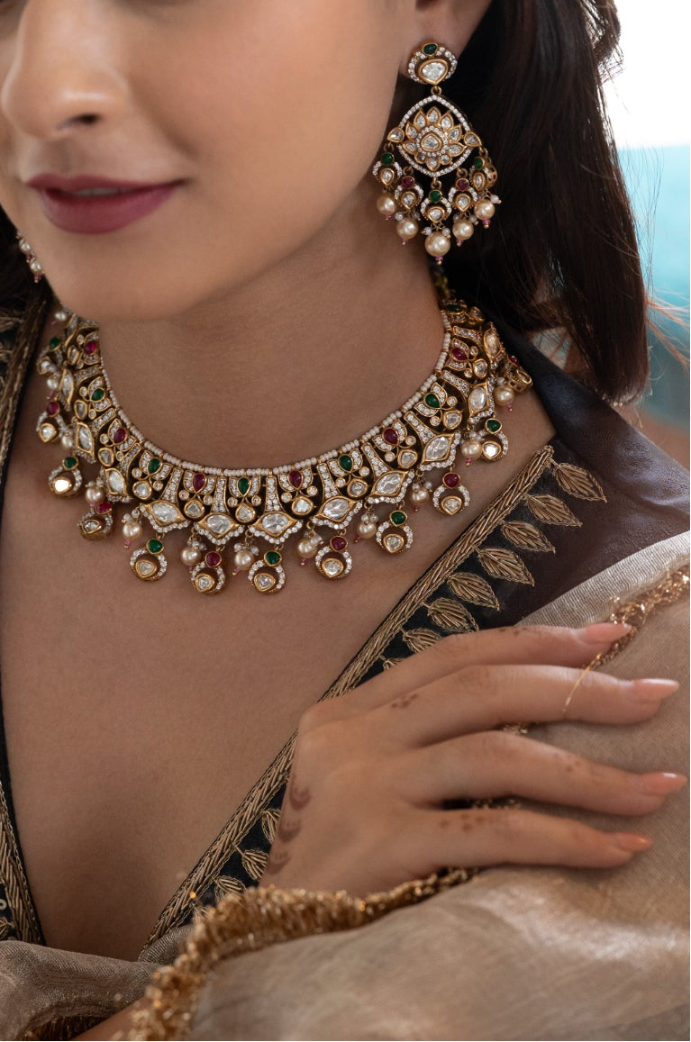 Mayra Polki Necklace Set