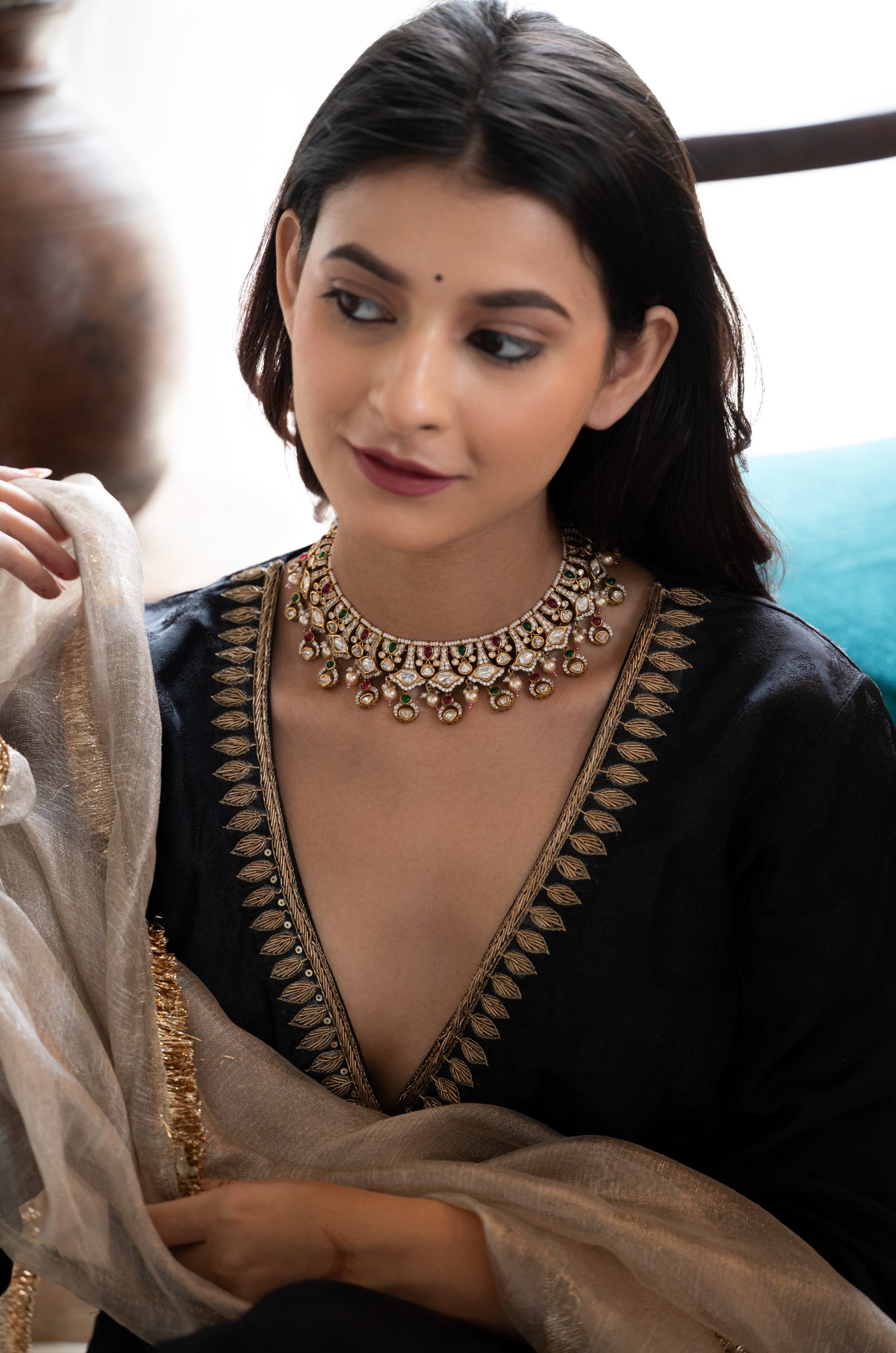 Mayra Polki Necklace Set