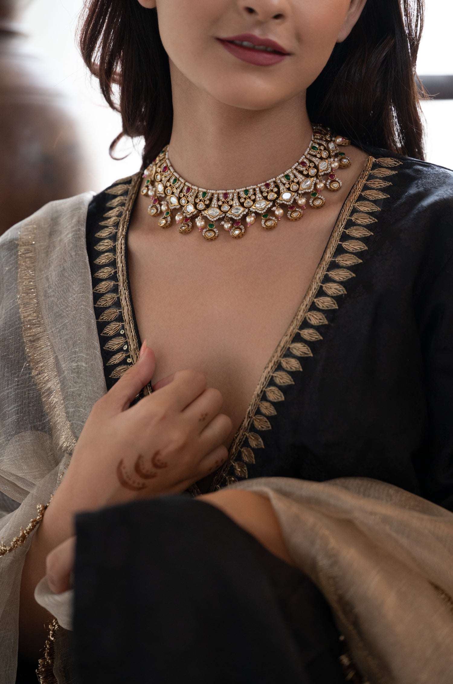 Mayra Polki Necklace Set
