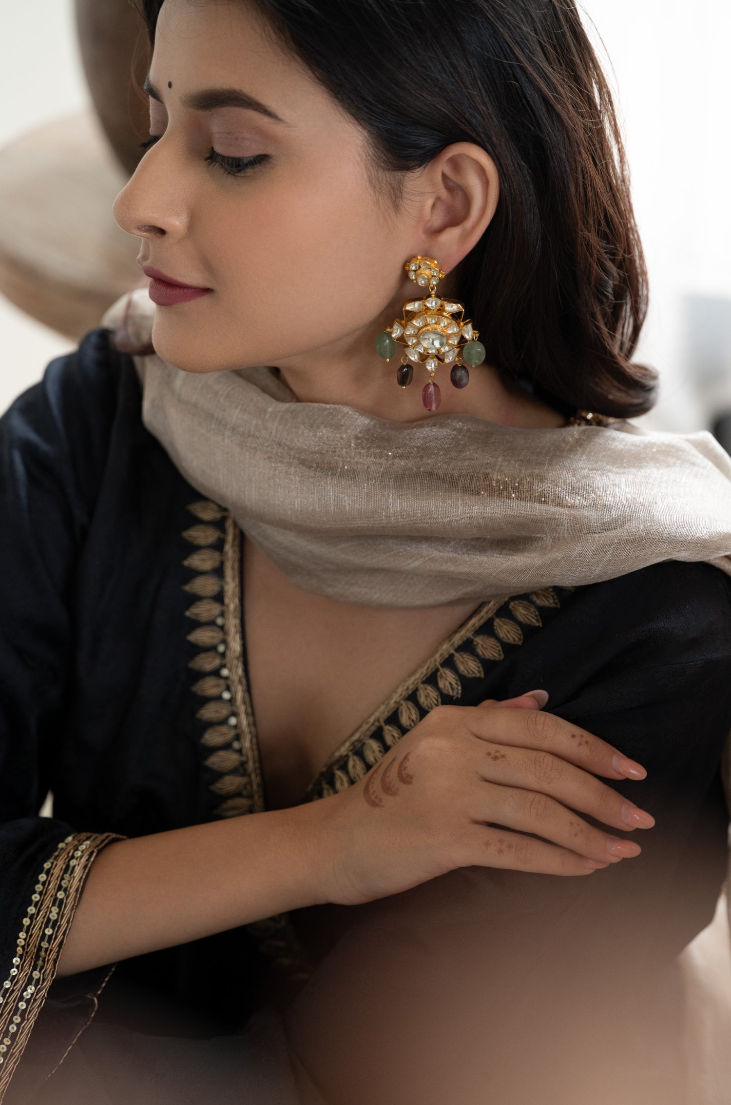 Nairobi Multicolored Kundan Earrings