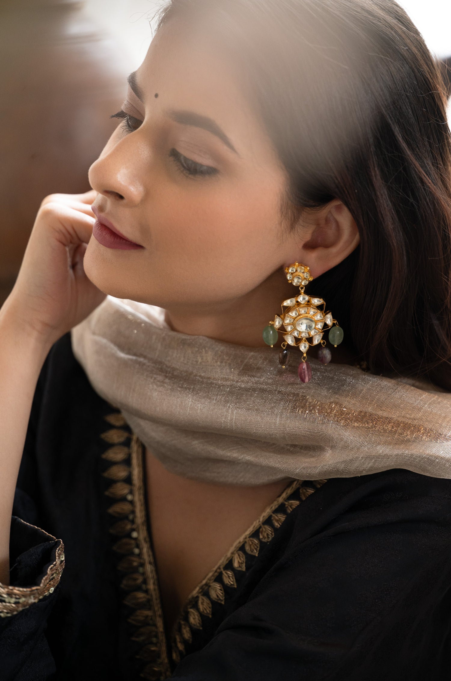 Nairobi Multicolored Kundan Earrings