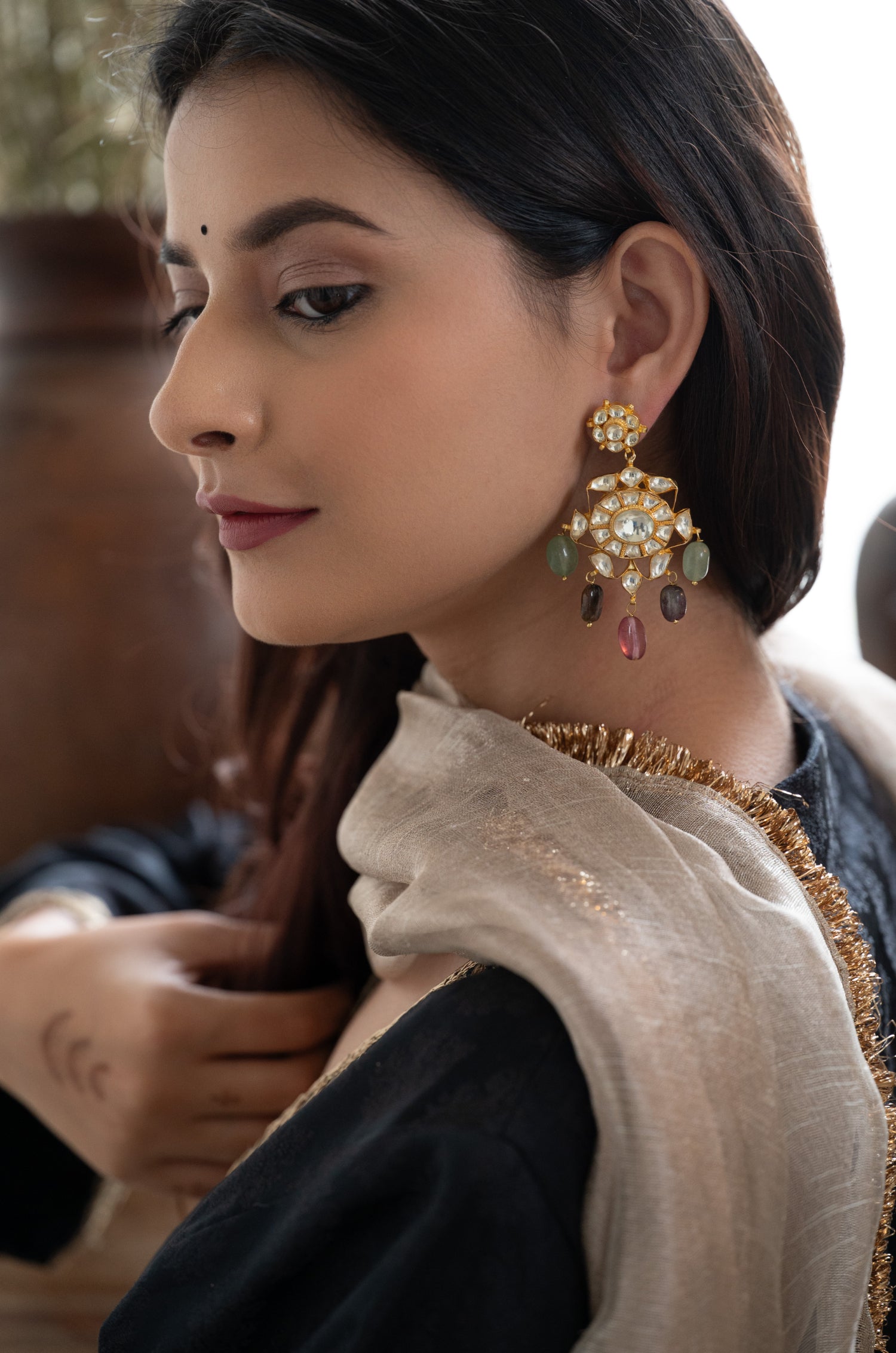 Nairobi Multicolored Kundan Earrings