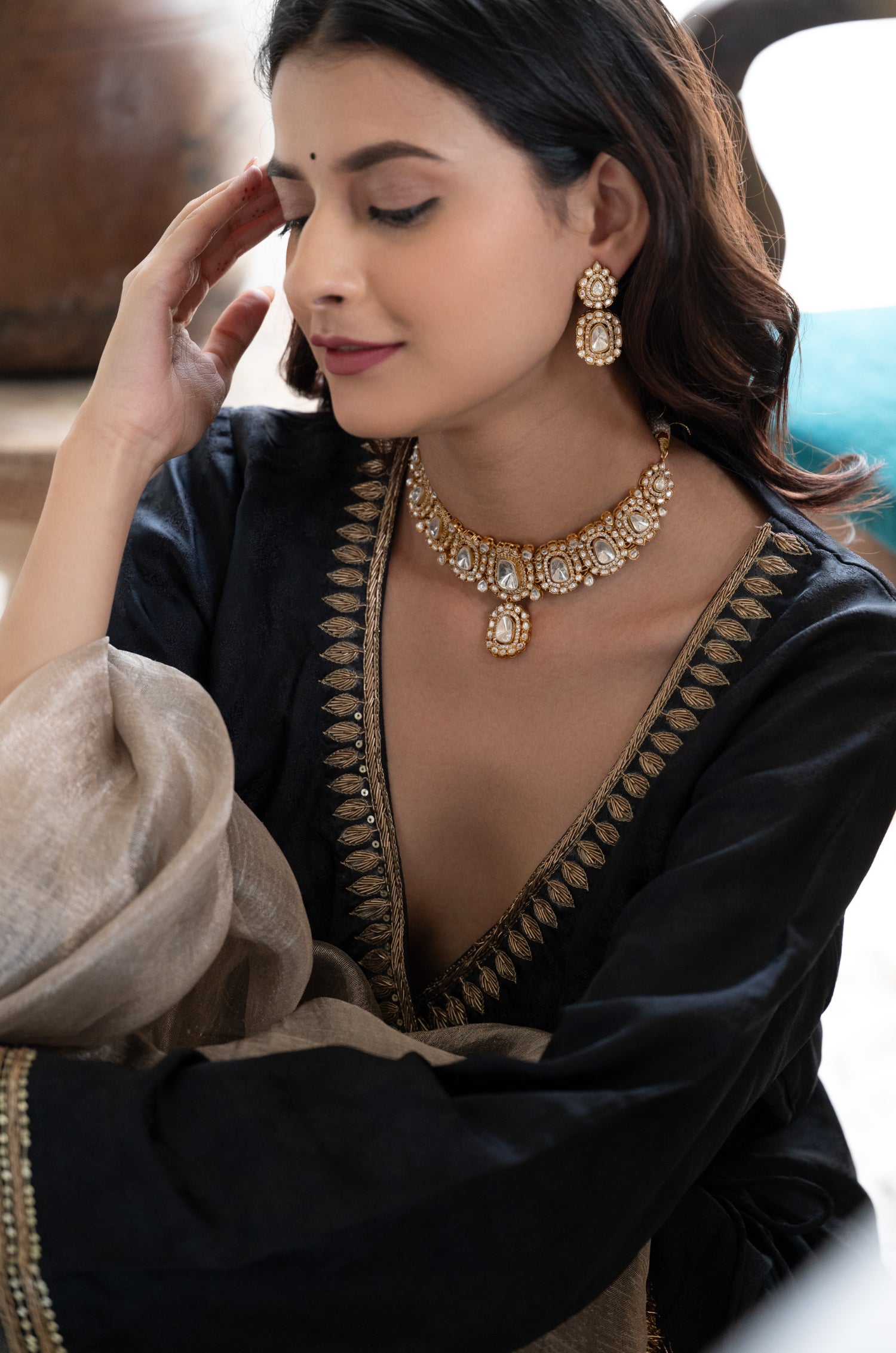 Ruhani Polki Necklace Set